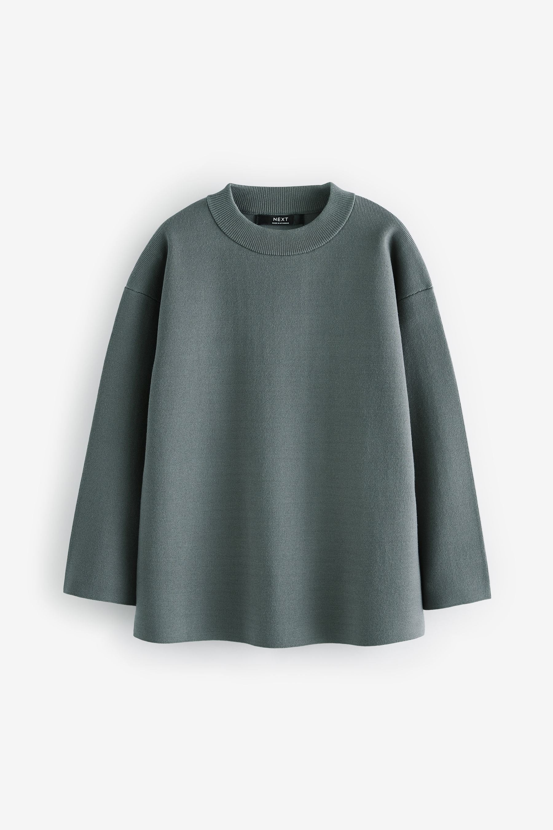 Mineral Grey Crew Neck Knitted Jumper (3-16yrs)