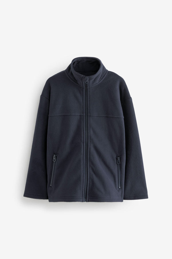 Navy Zip-Up Fleece Jacket With Pockets (3-16yrs)