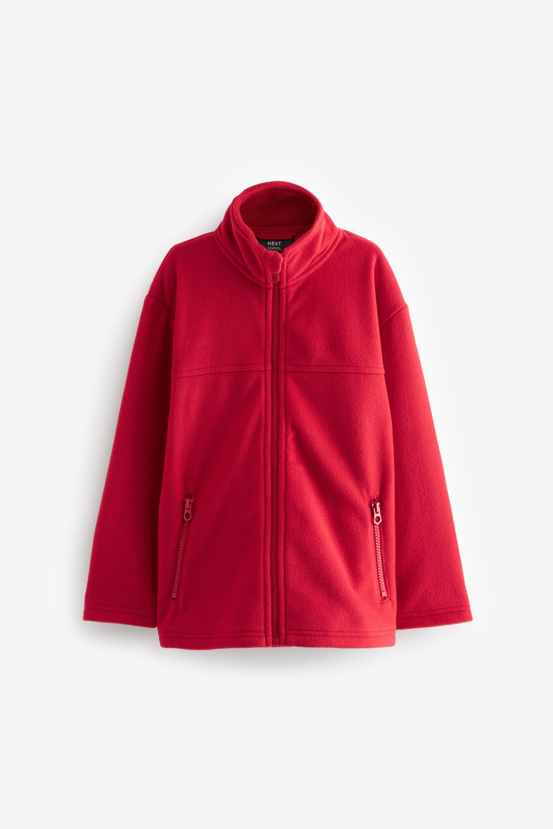 Red Zip-Up Fleece Jacket With Pockets (3-16yrs)