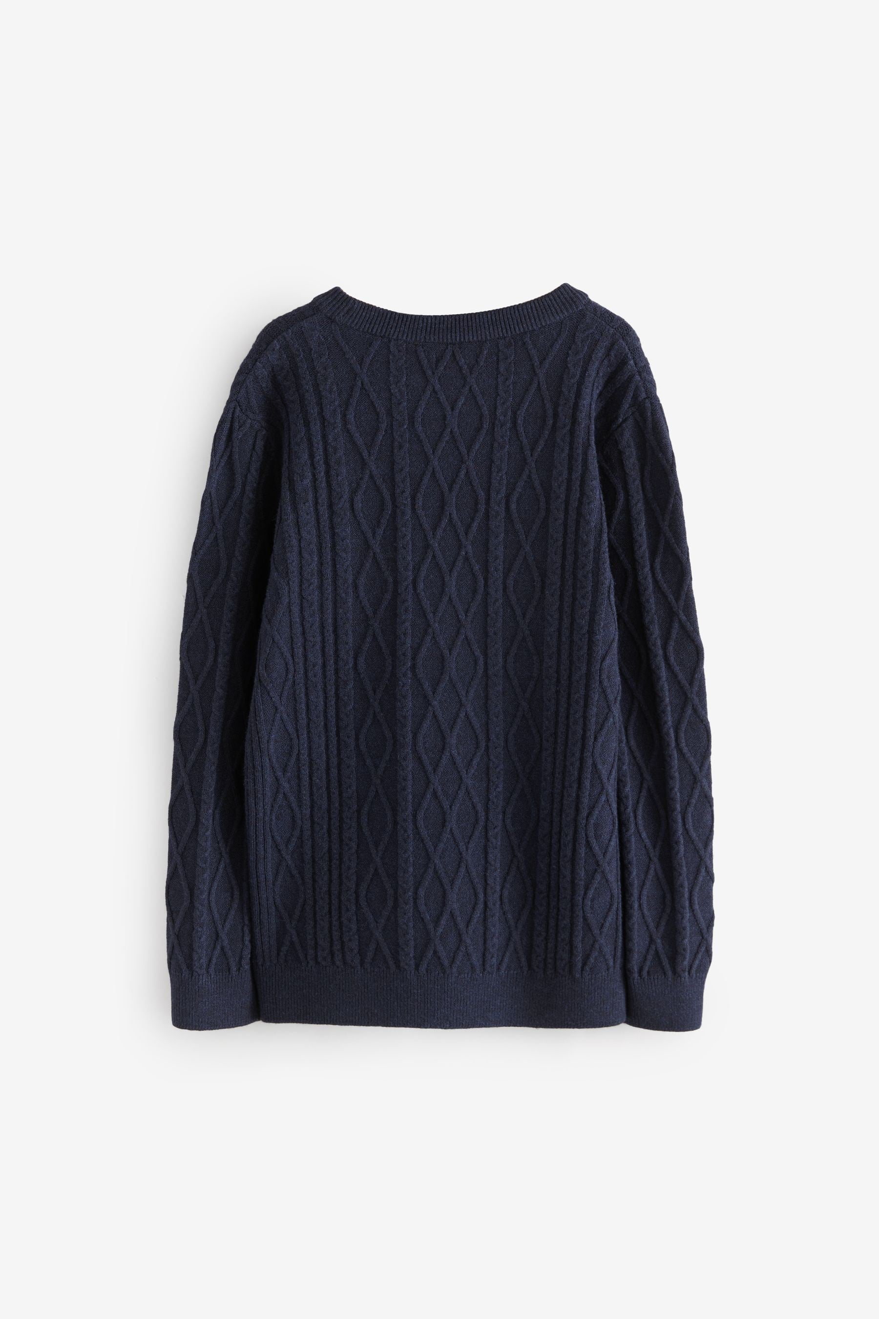 Navy Cable Knit Crew Neck Jumper (3-16yrs)