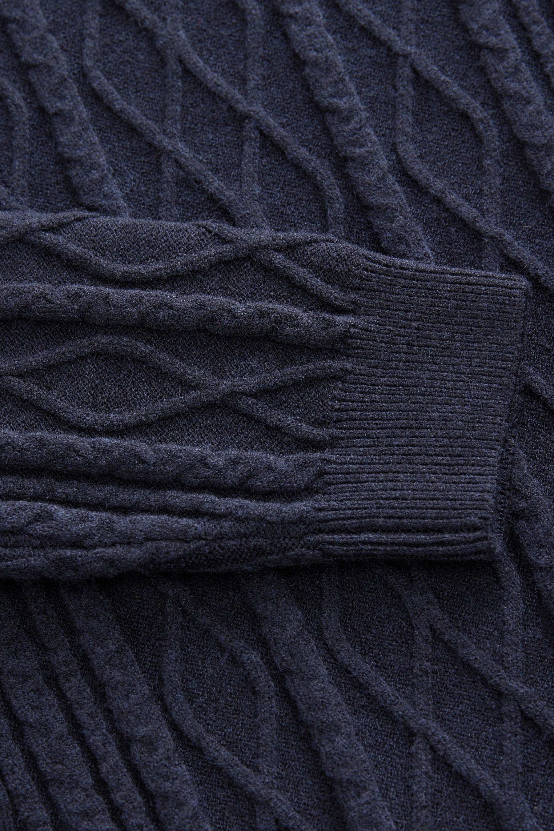 Navy Cable Knit Crew Neck Jumper (3-16yrs)