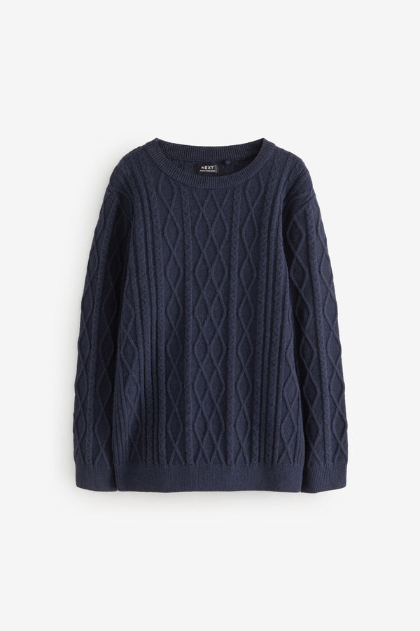 Navy Cable Knit Jumper (3-16yrs)