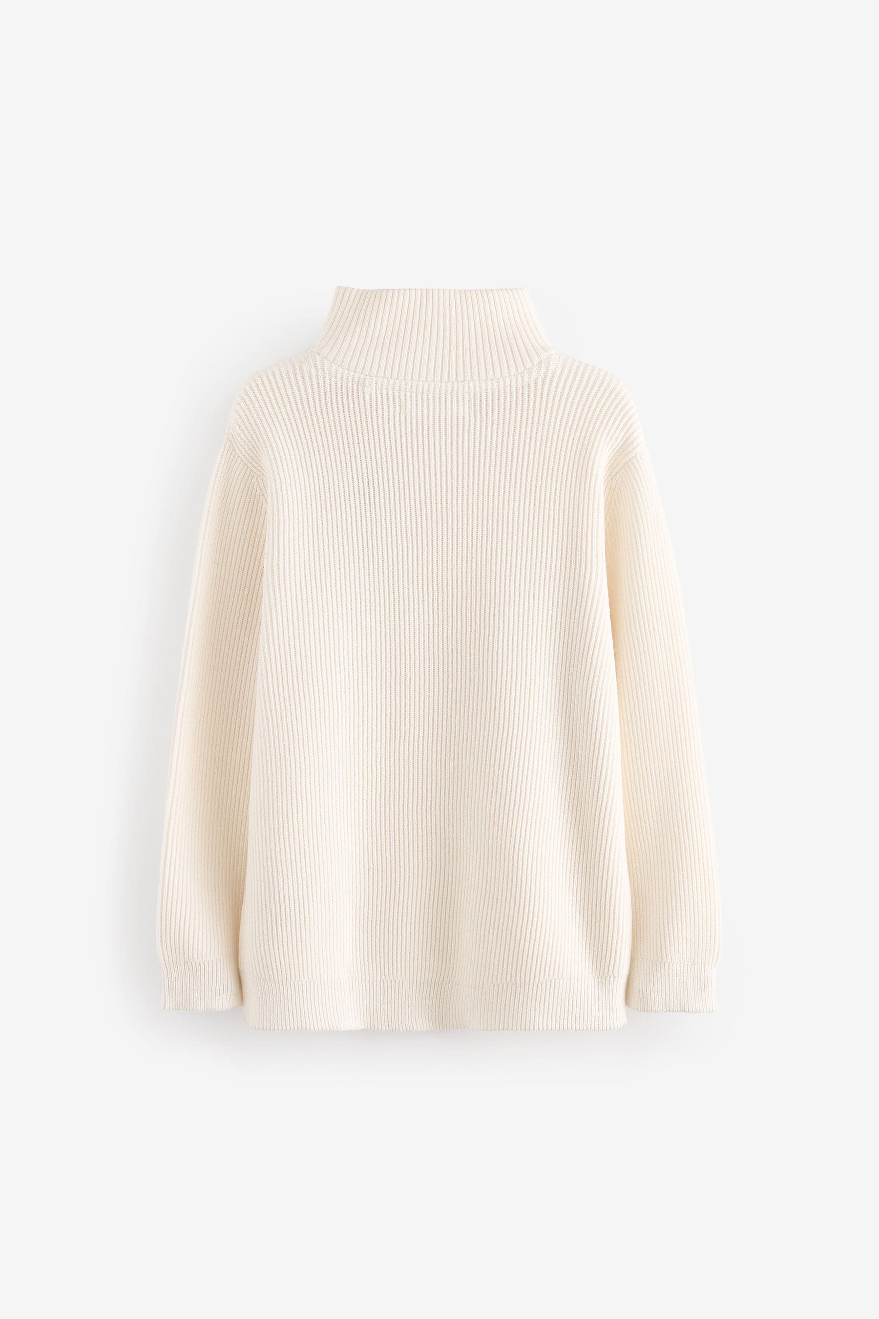 Ecru/Cream Knitted Quarter Zip Jumper (3-16yrs)