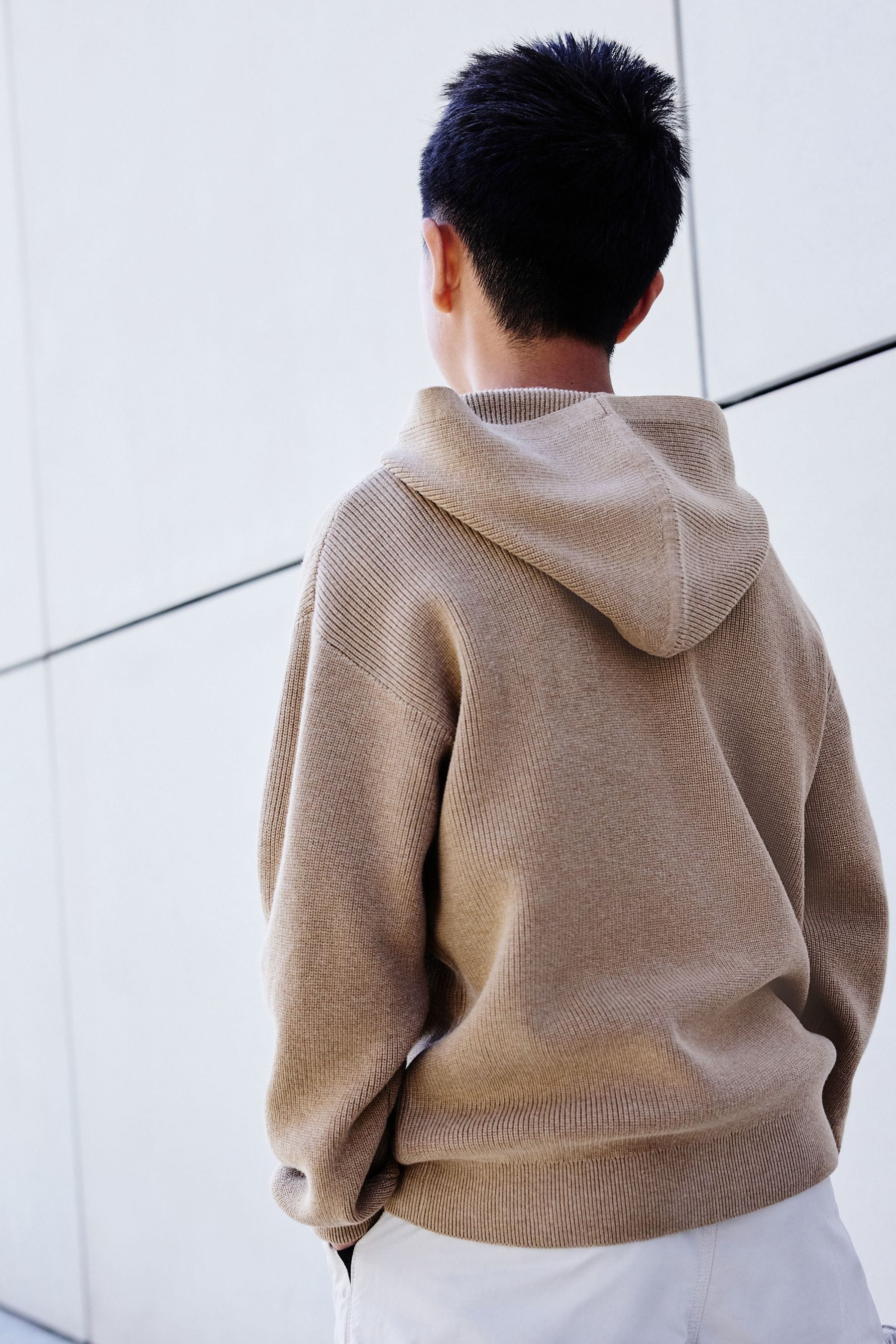 Tan Brown Knitted Hoodie (3-16yrs)