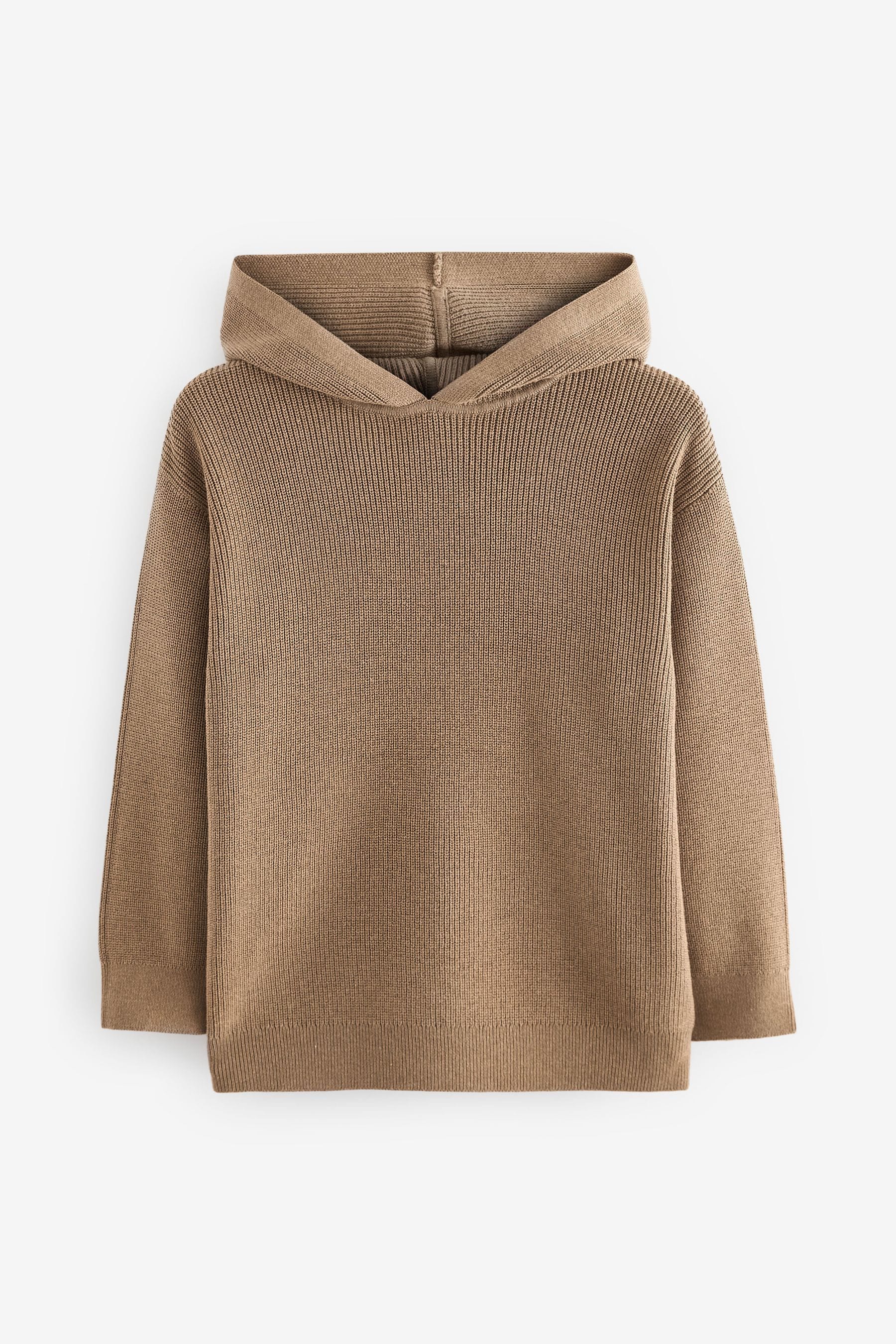 Tan Brown Knitted Hoodie (3-16yrs)