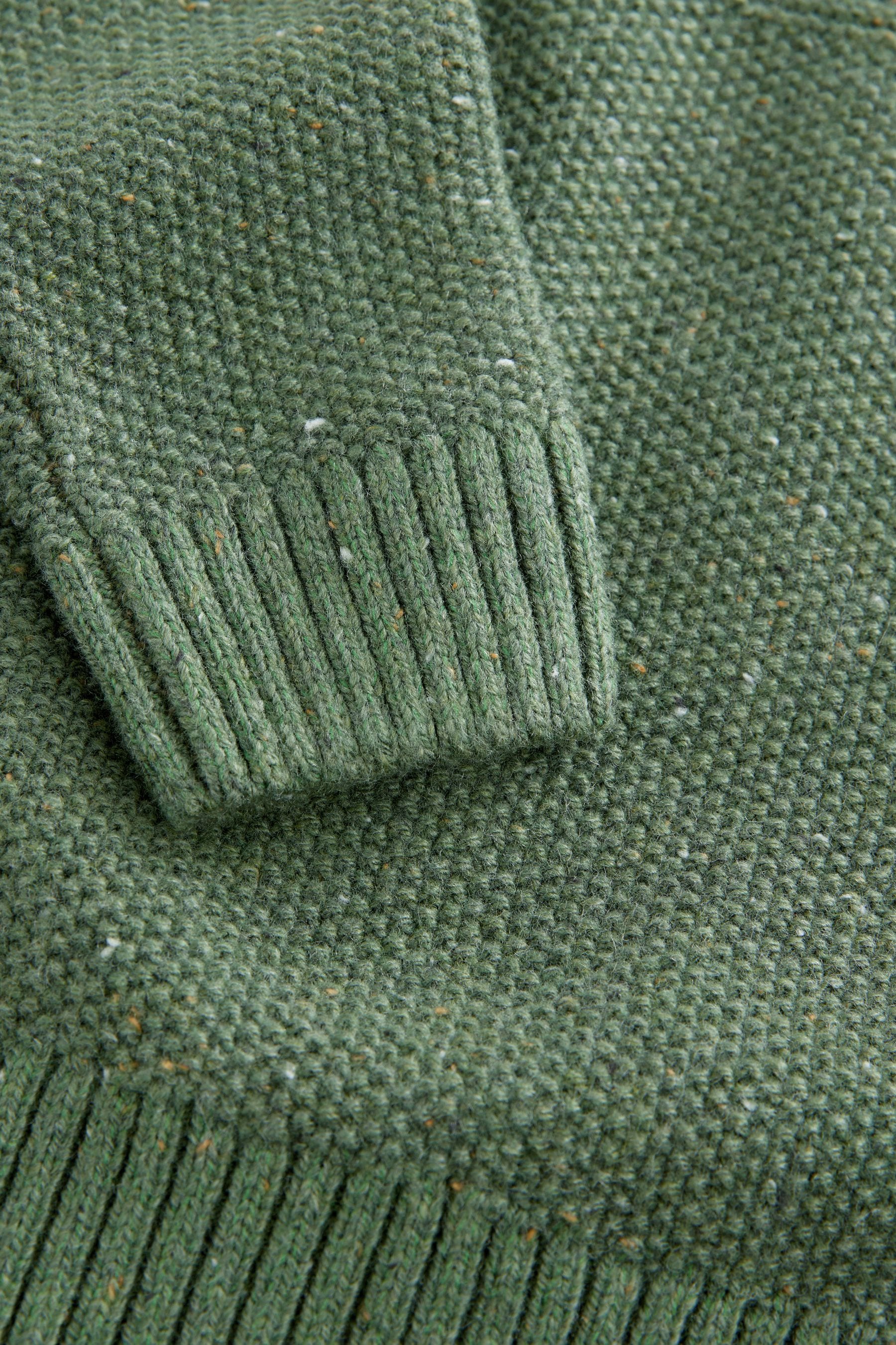 Khaki Green Textured Crew Neck Jumper (3-16yrs)