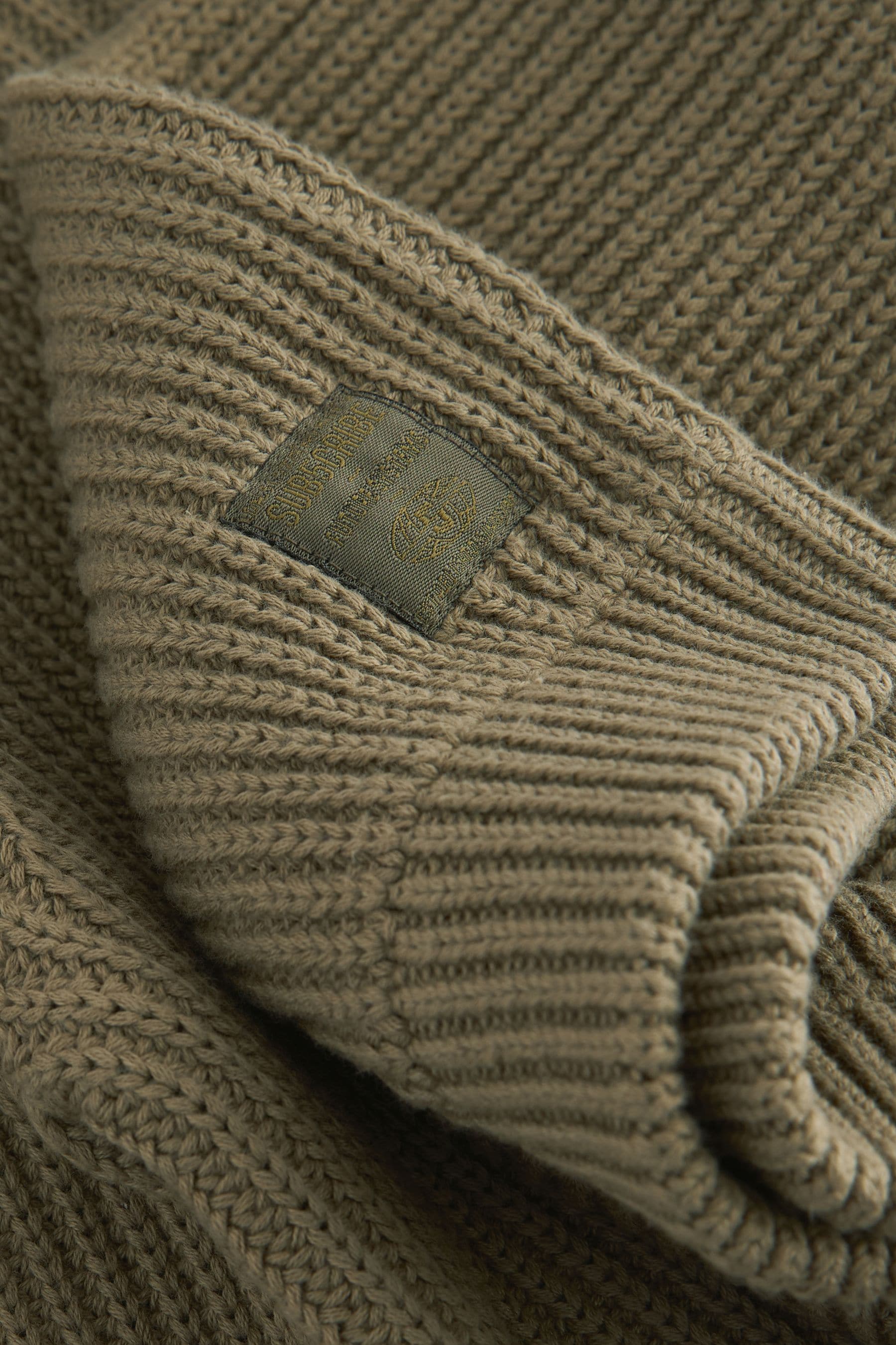 Khaki Green Utility Knitted Zip Neck Jumper (3-16yrs)