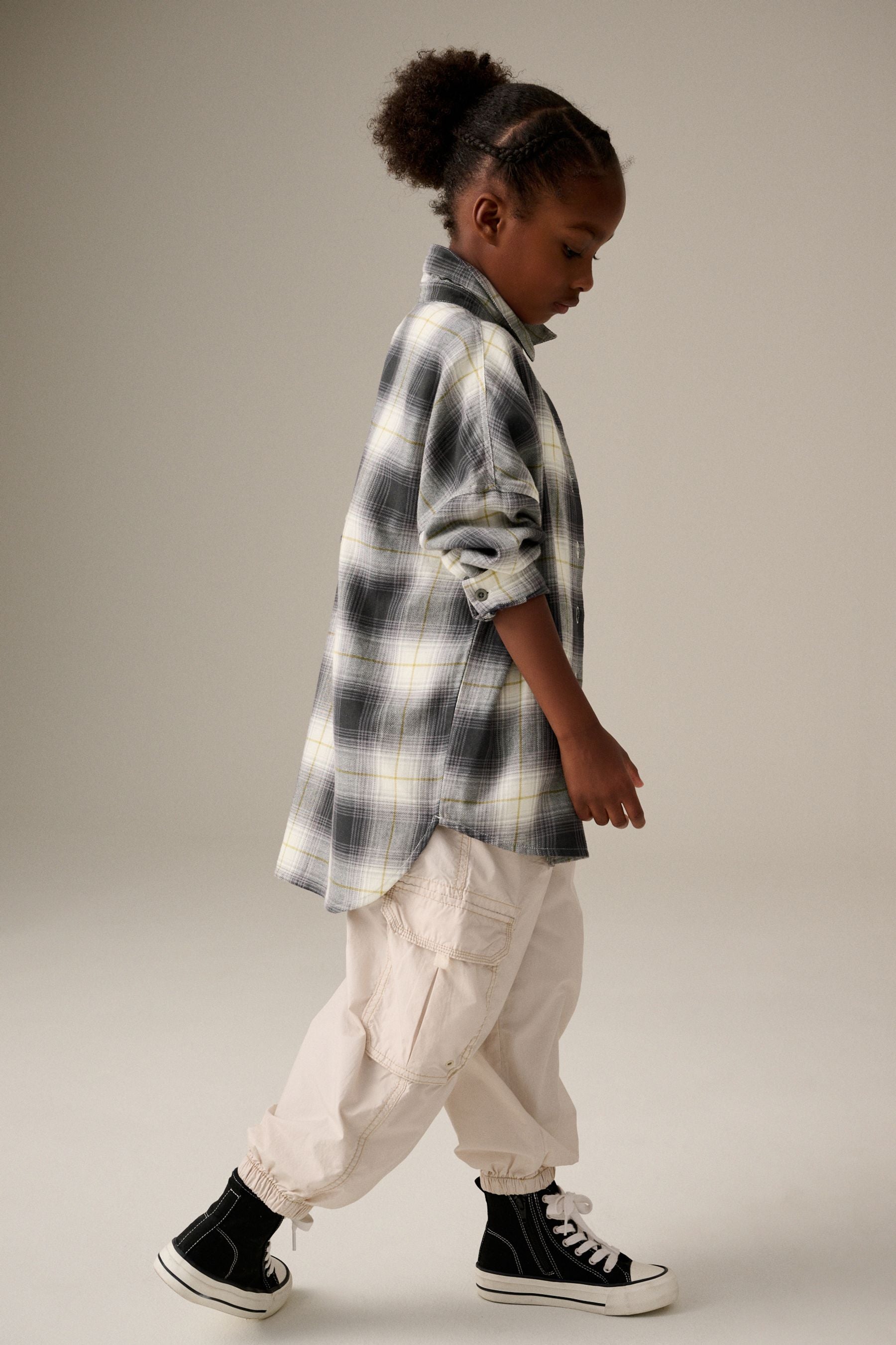 Black Check Oversized 100% Cotton Shirt (3-16yrs)