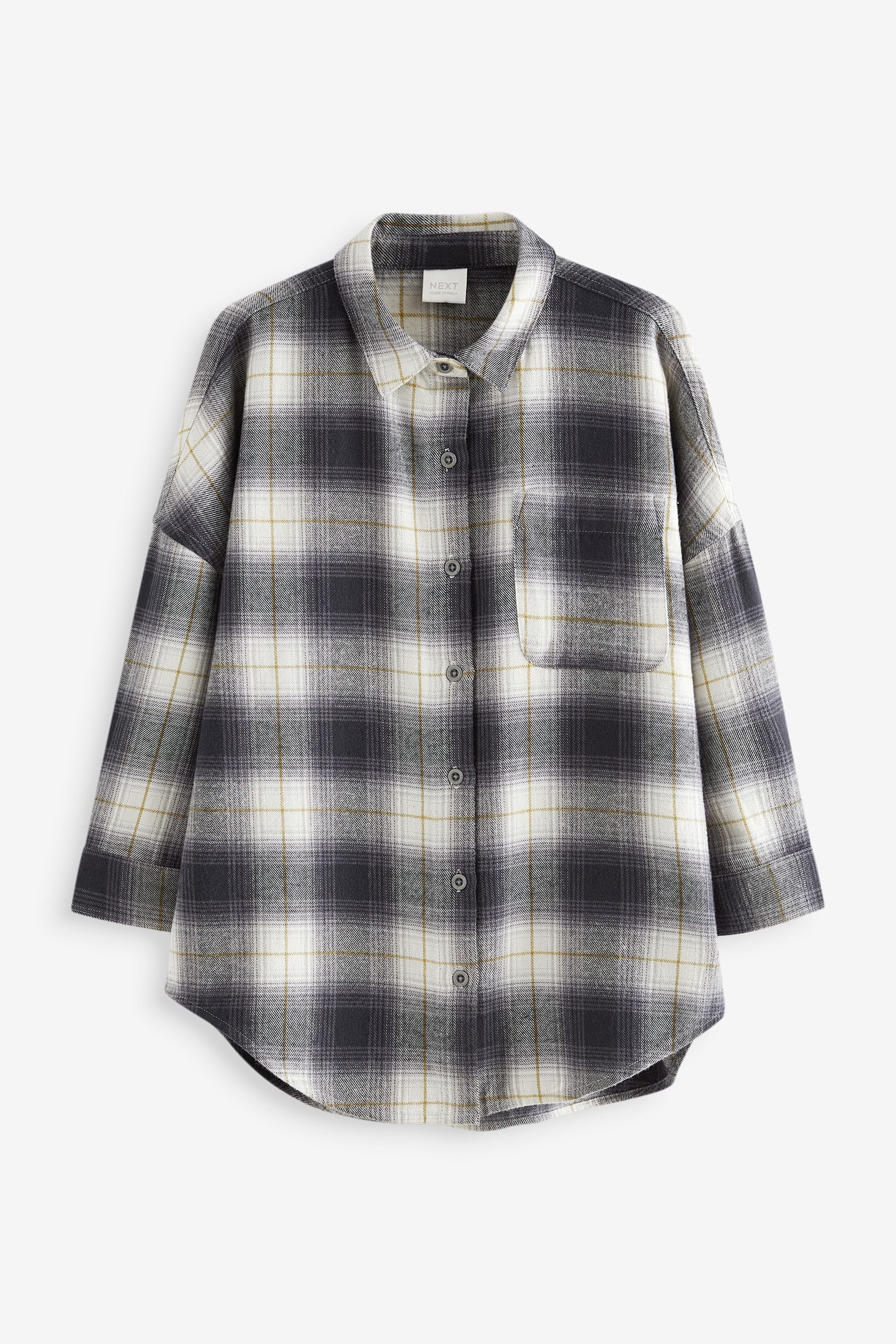 Black Check Oversized 100% Cotton Shirt (3-16yrs)