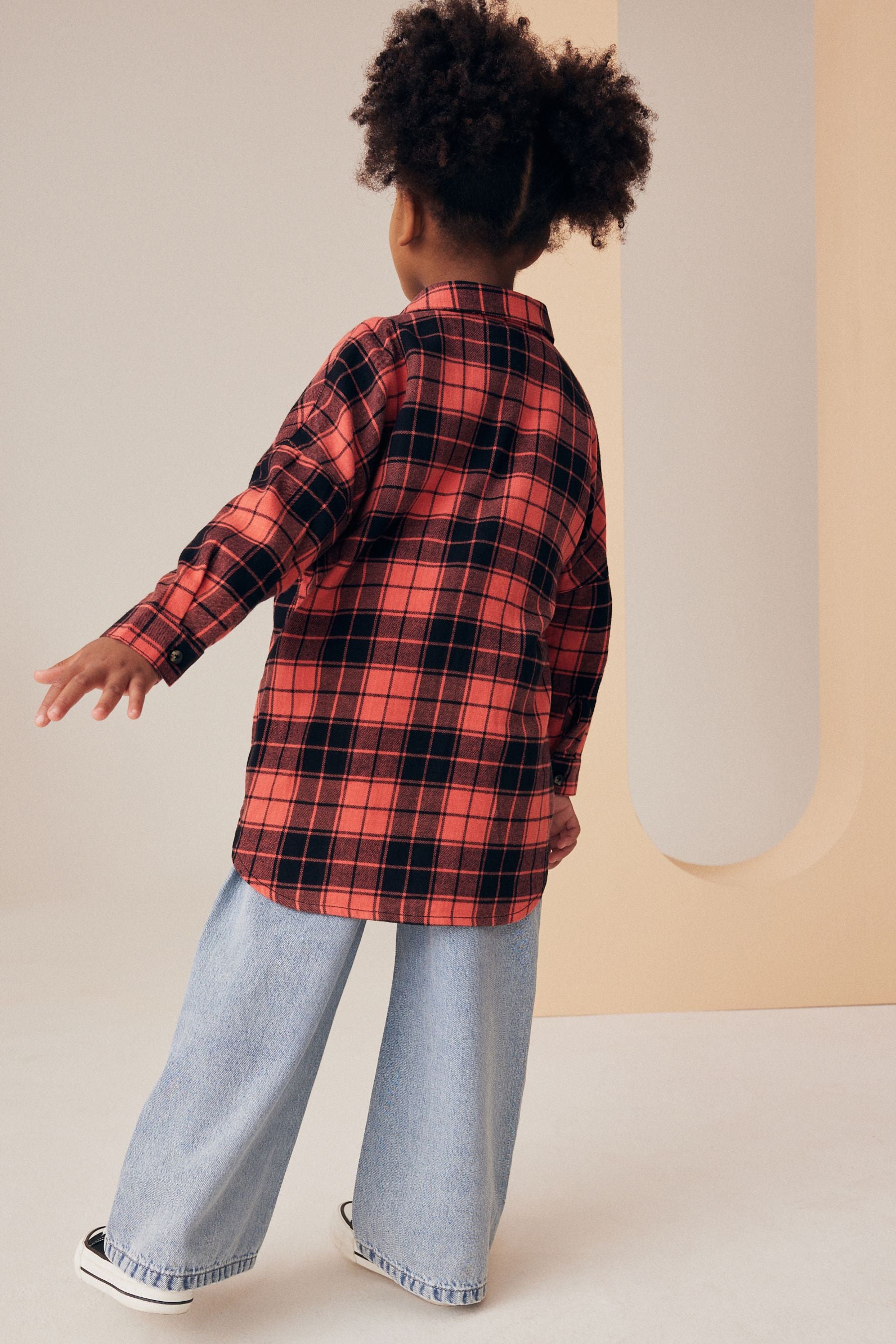 Red 100% Cotton Check Shirt And T-Shirt Set (3-16yrs)