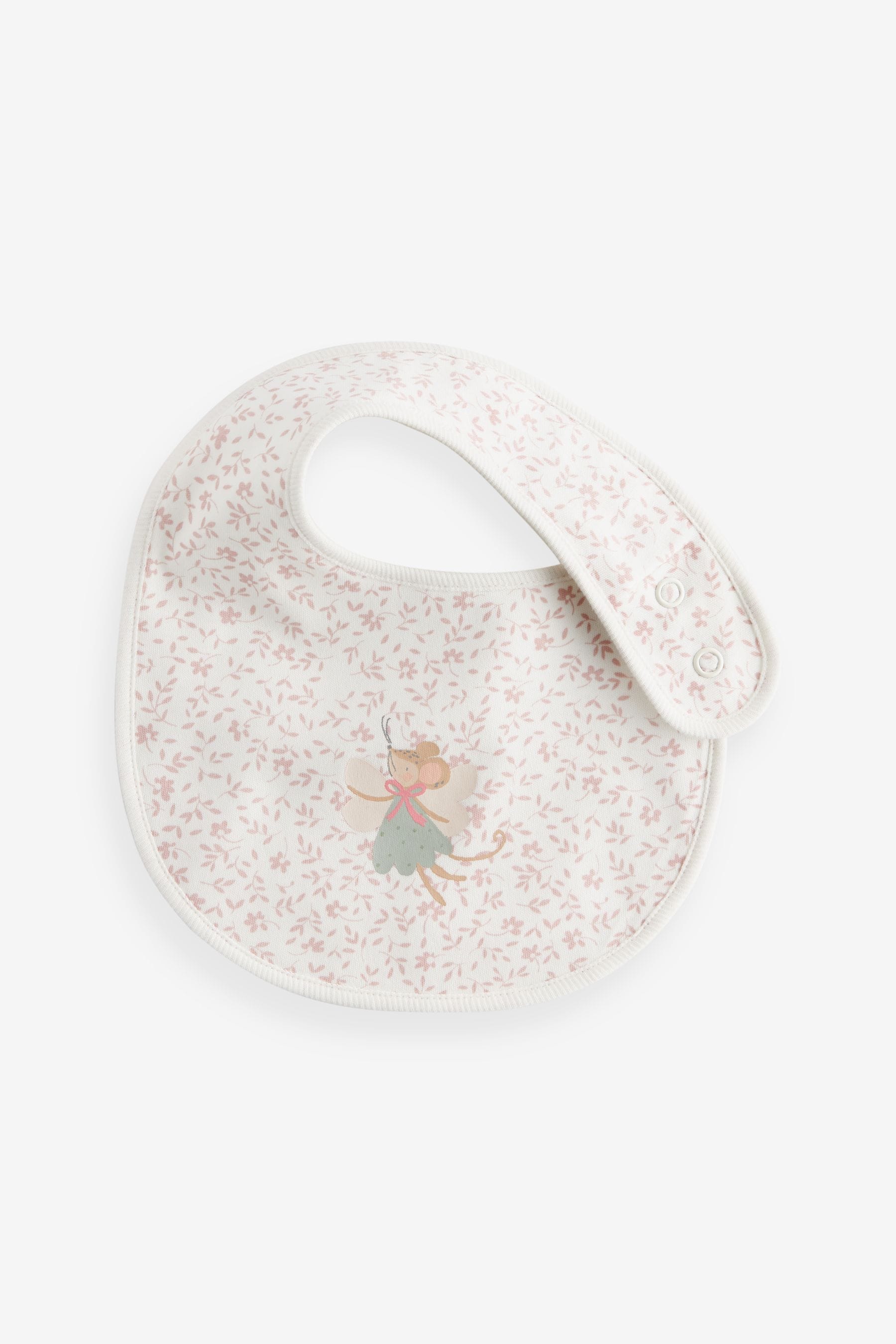 Pink Baby 100% Cotton Bibs 5 Pack