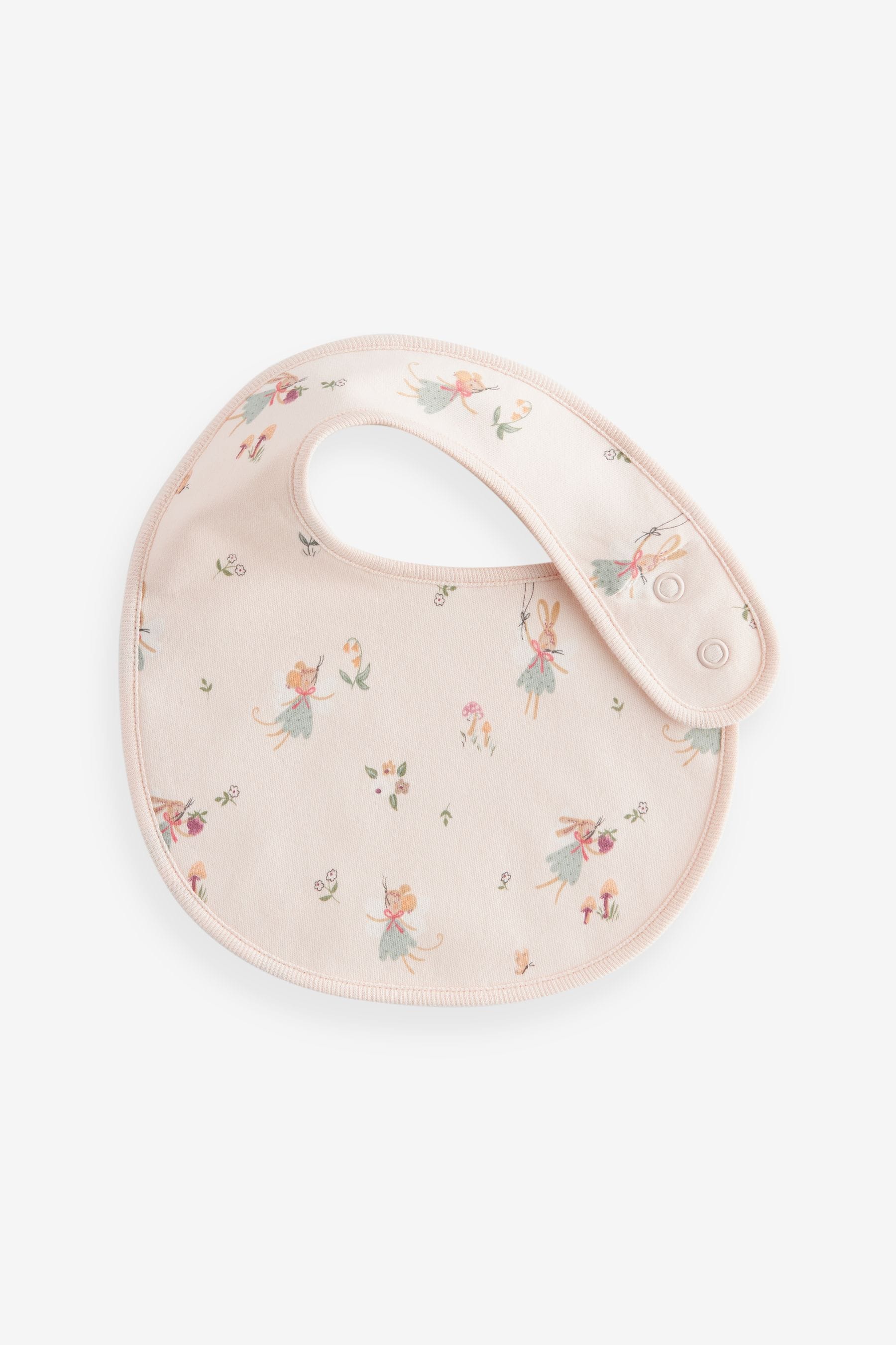 Pink Baby 100% Cotton Bibs 5 Pack