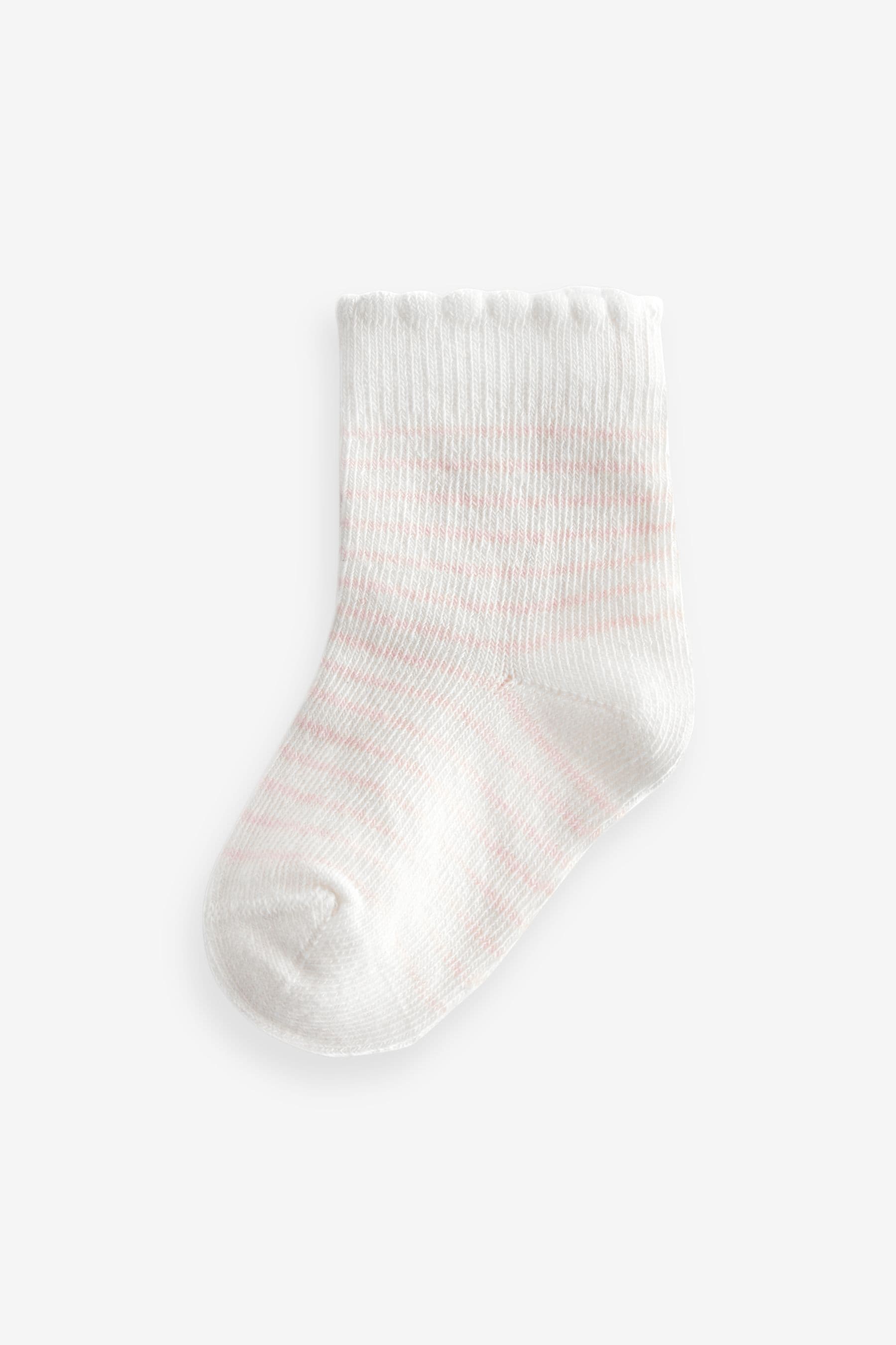 Pink Heart Stripe Baby Socks 5 Pack (0mths-2yrs)