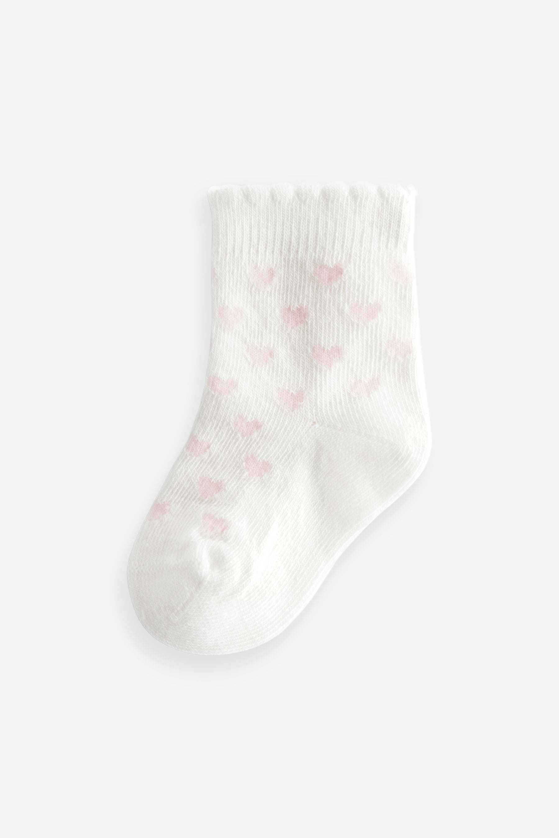 Pink Heart Stripe Baby Socks 5 Pack (0mths-2yrs)