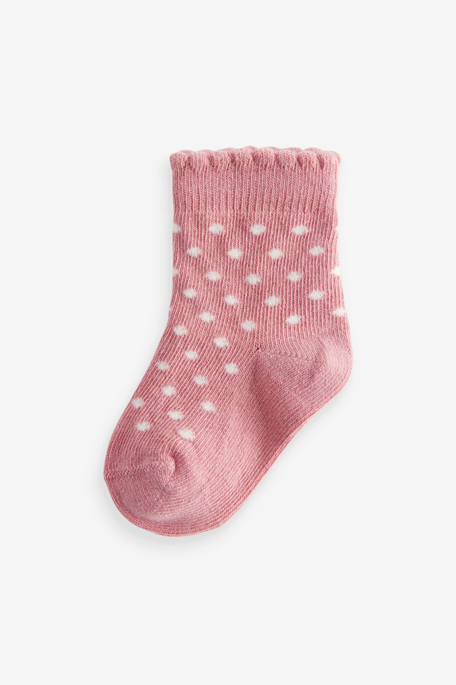 Pink Heart Stripe Baby Socks 5 Pack (0mths-2yrs)