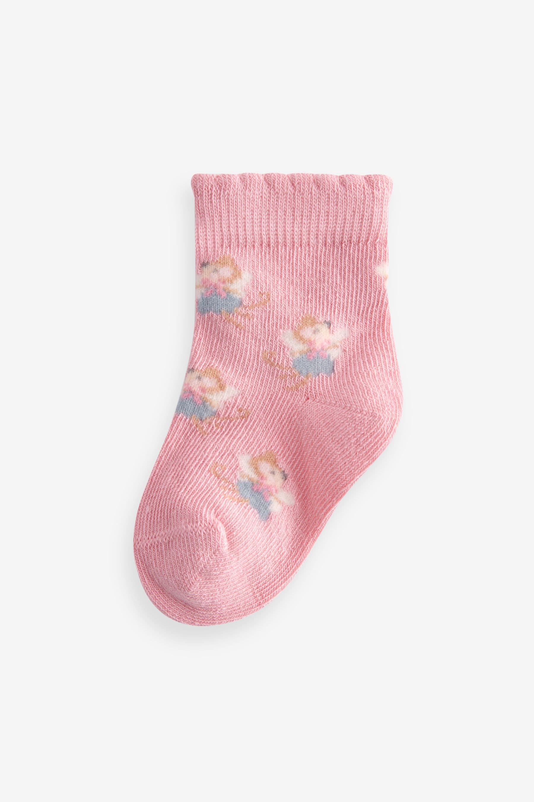 Pink fairy Baby Socks 5 Pack (0mths-2yrs)