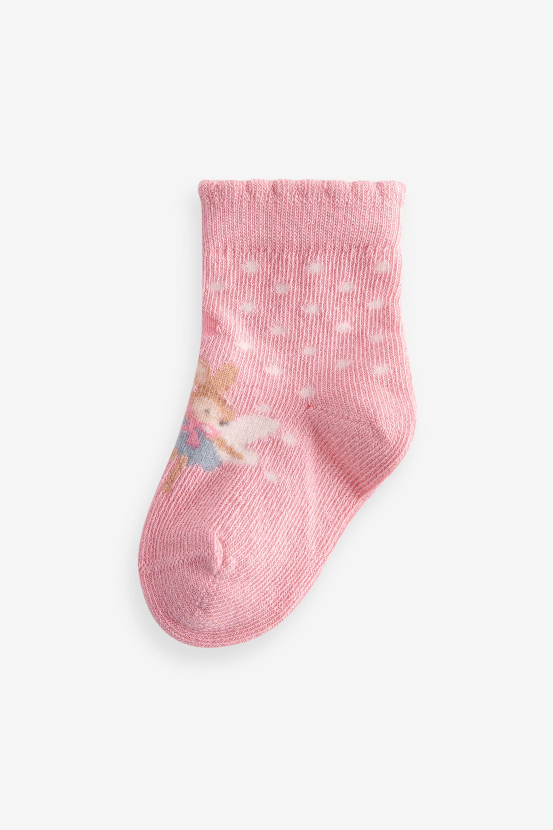 Pink fairy Baby Socks 5 Pack (0mths-2yrs)