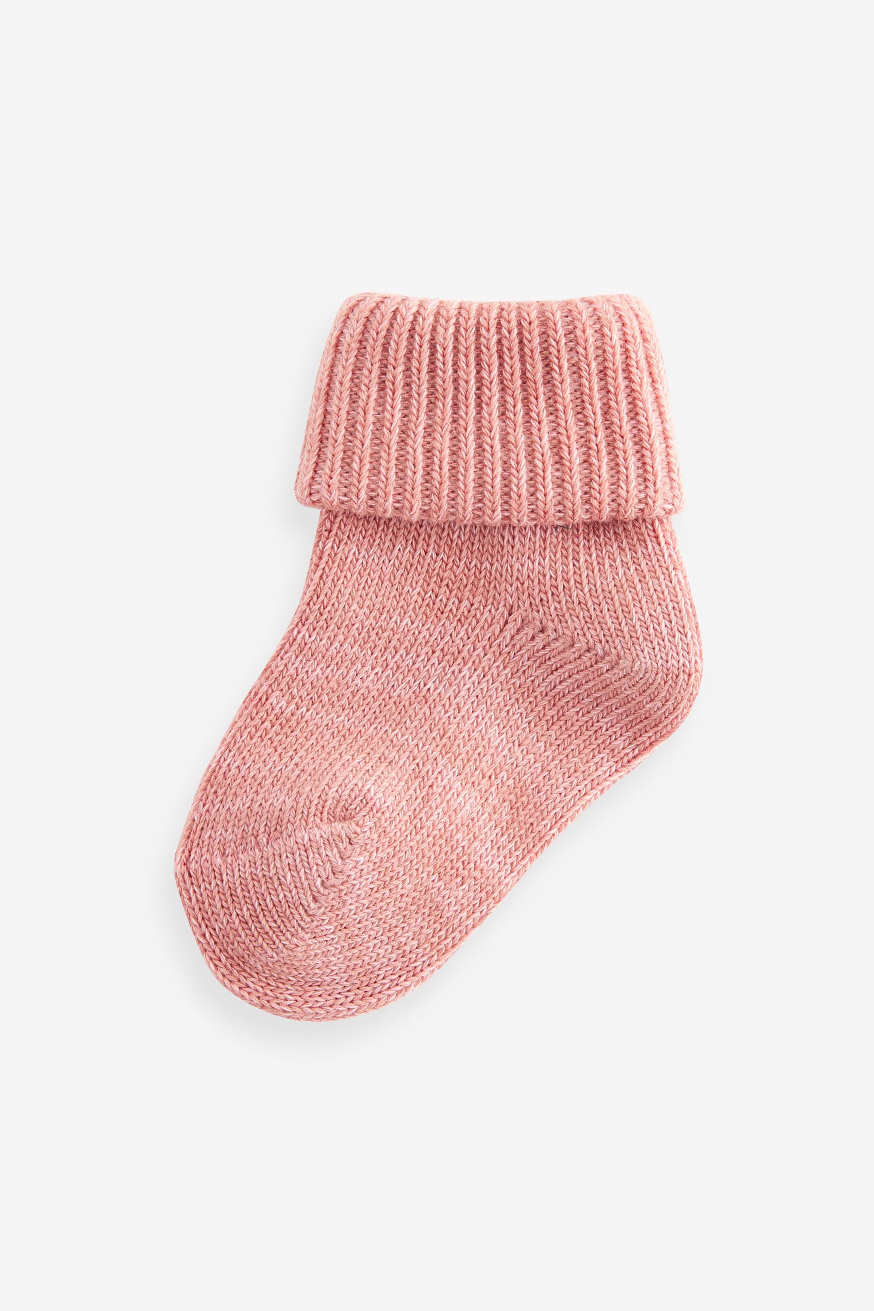 Pink Roll Top Baby Socks 4 Pack (0mths-2yrs)