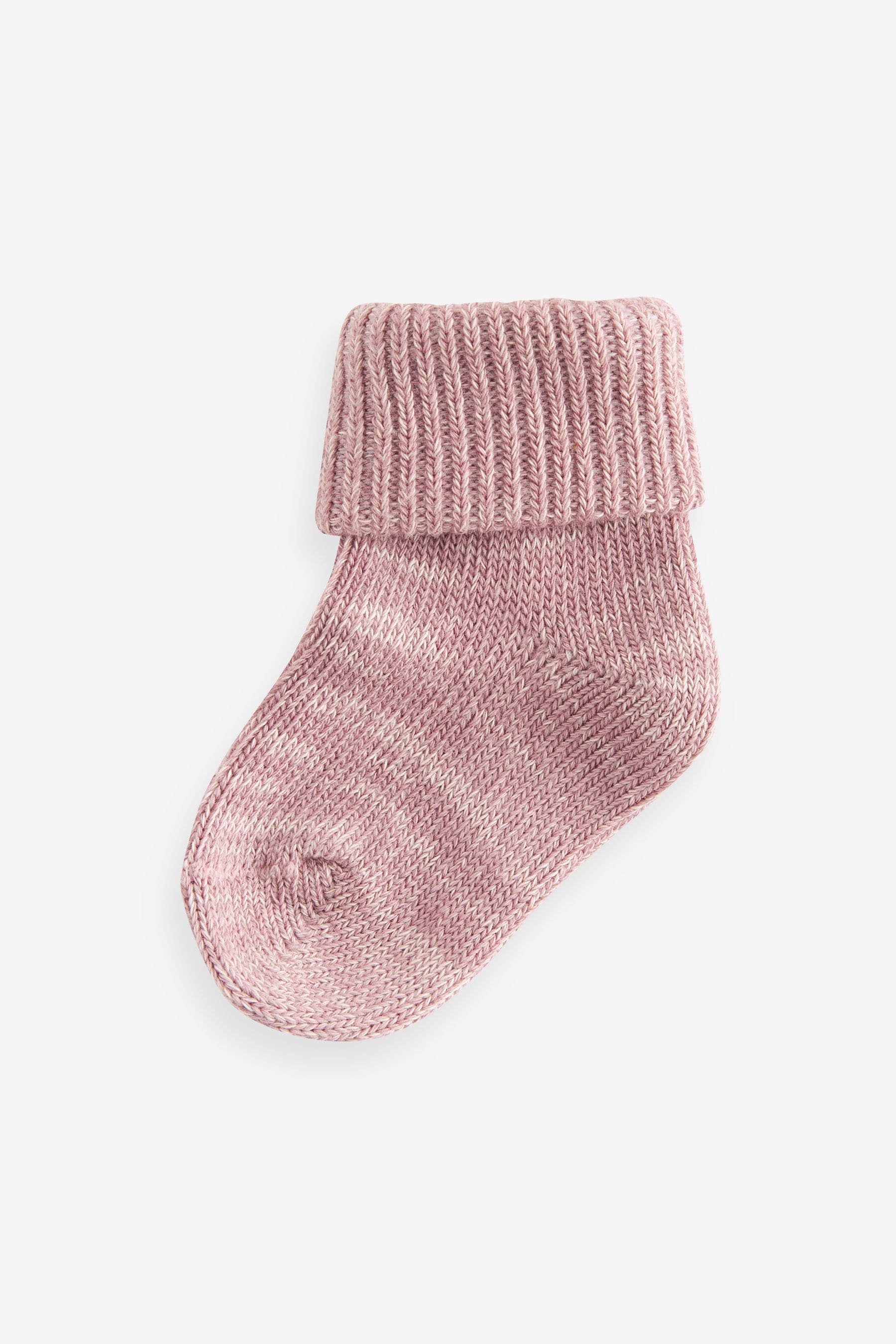 Pink Roll Top Baby Socks 4 Pack (0mths-2yrs)