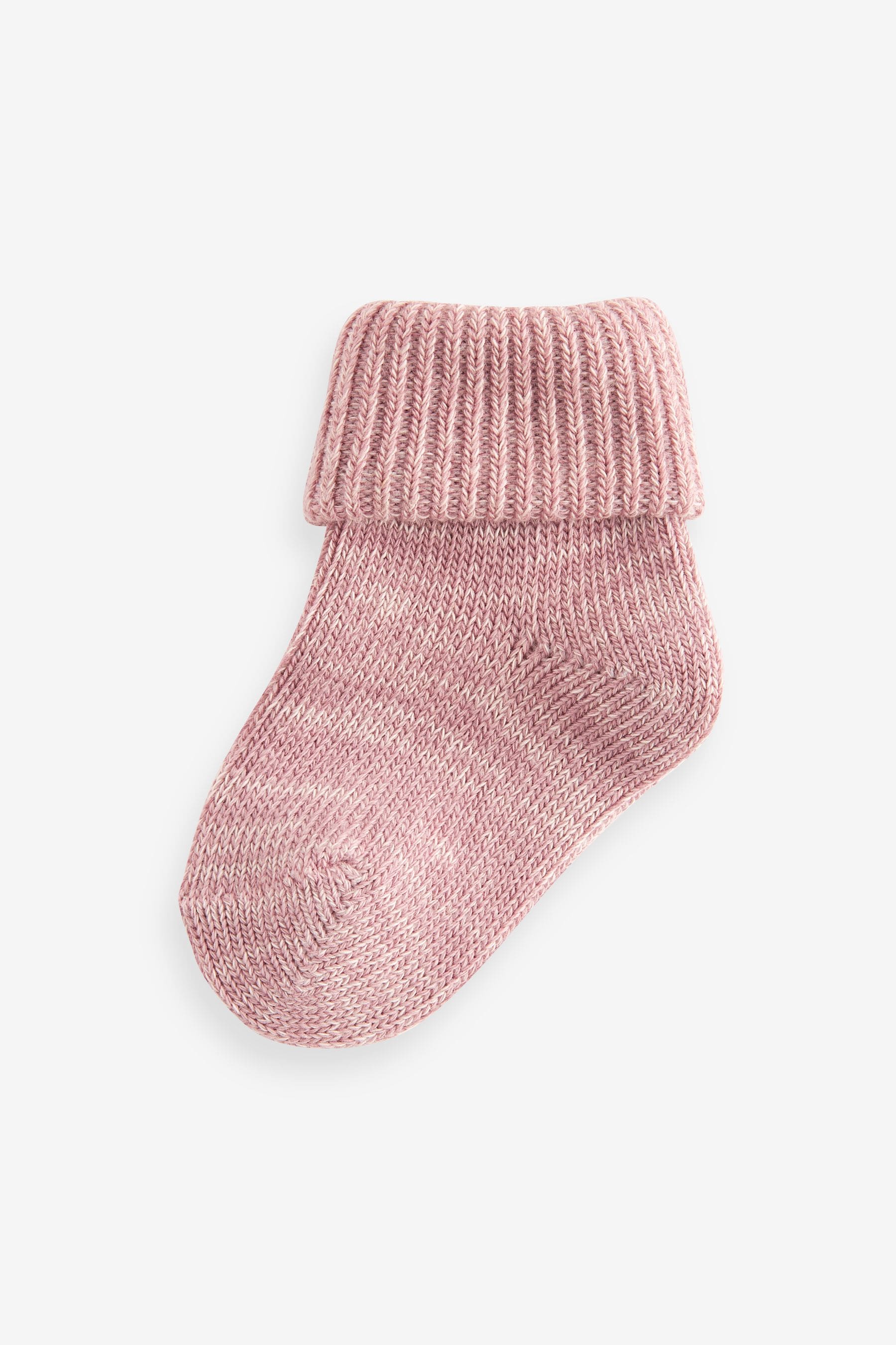 Pink Roll Top Baby Socks 4 Pack (0mths-2yrs)