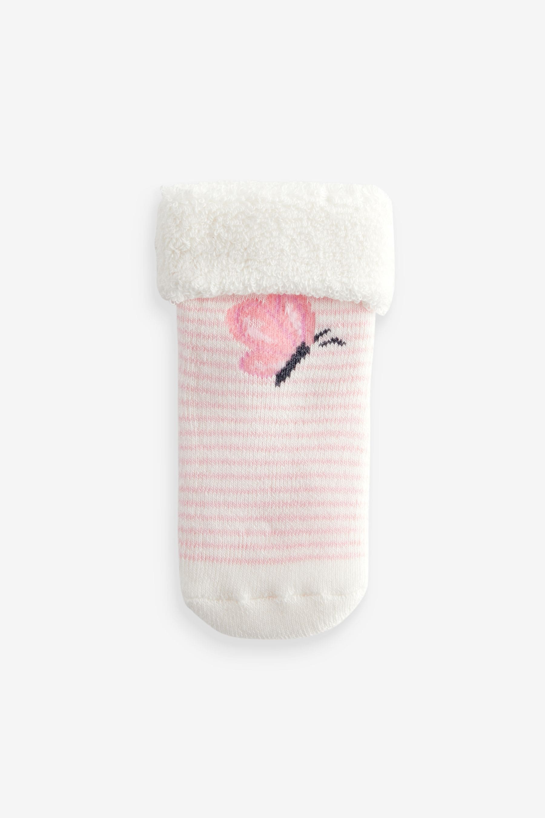 Pink Towelling Character Socks 4 Pack (0mths-2yrs)