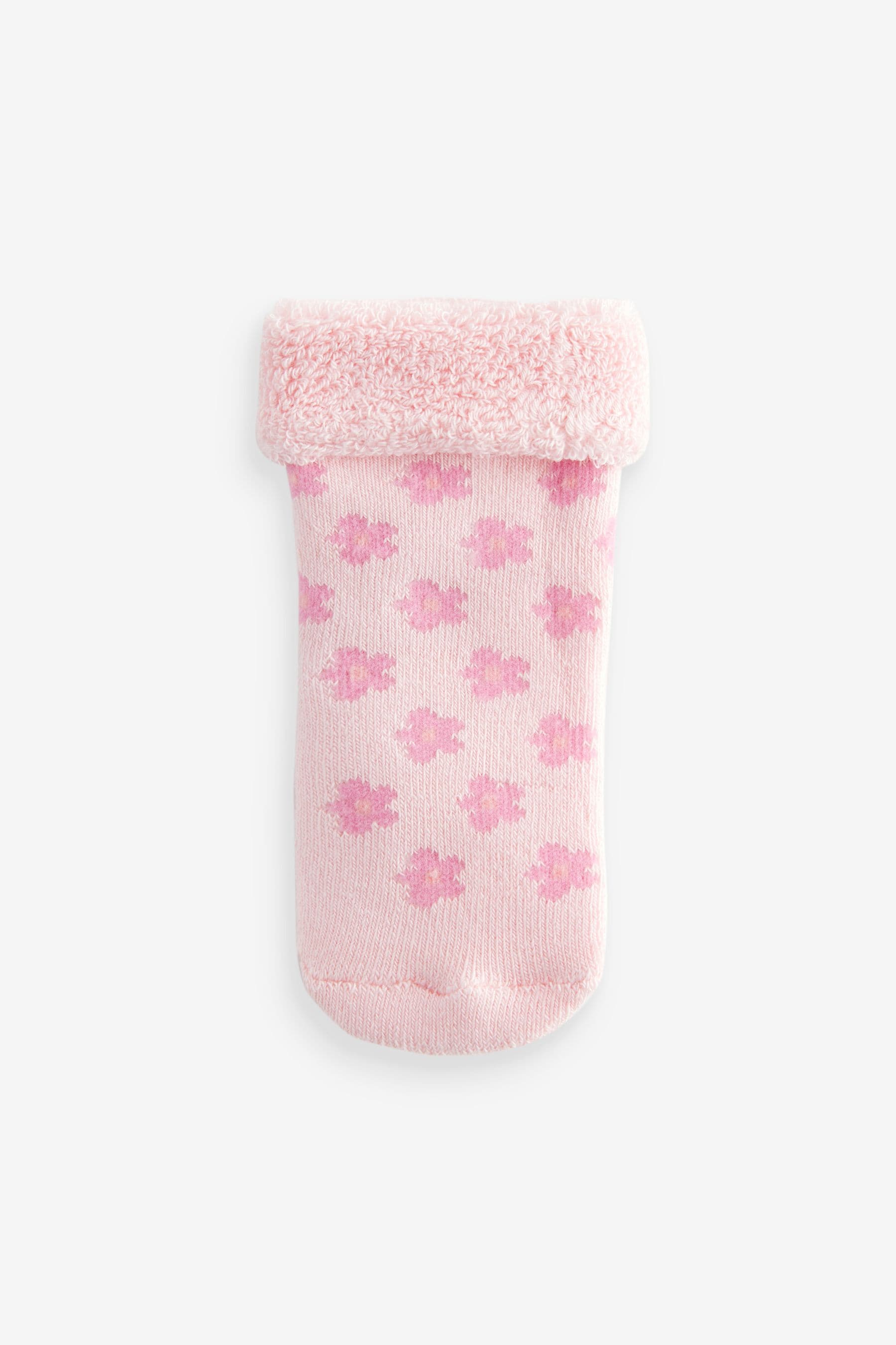 Pink Towelling Character Socks 4 Pack (0mths-2yrs)