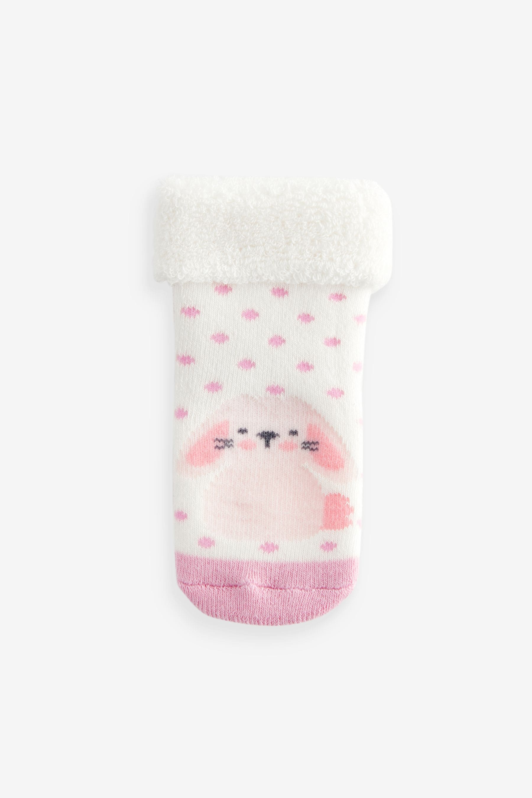 Pink Towelling Character Socks 4 Pack (0mths-2yrs)