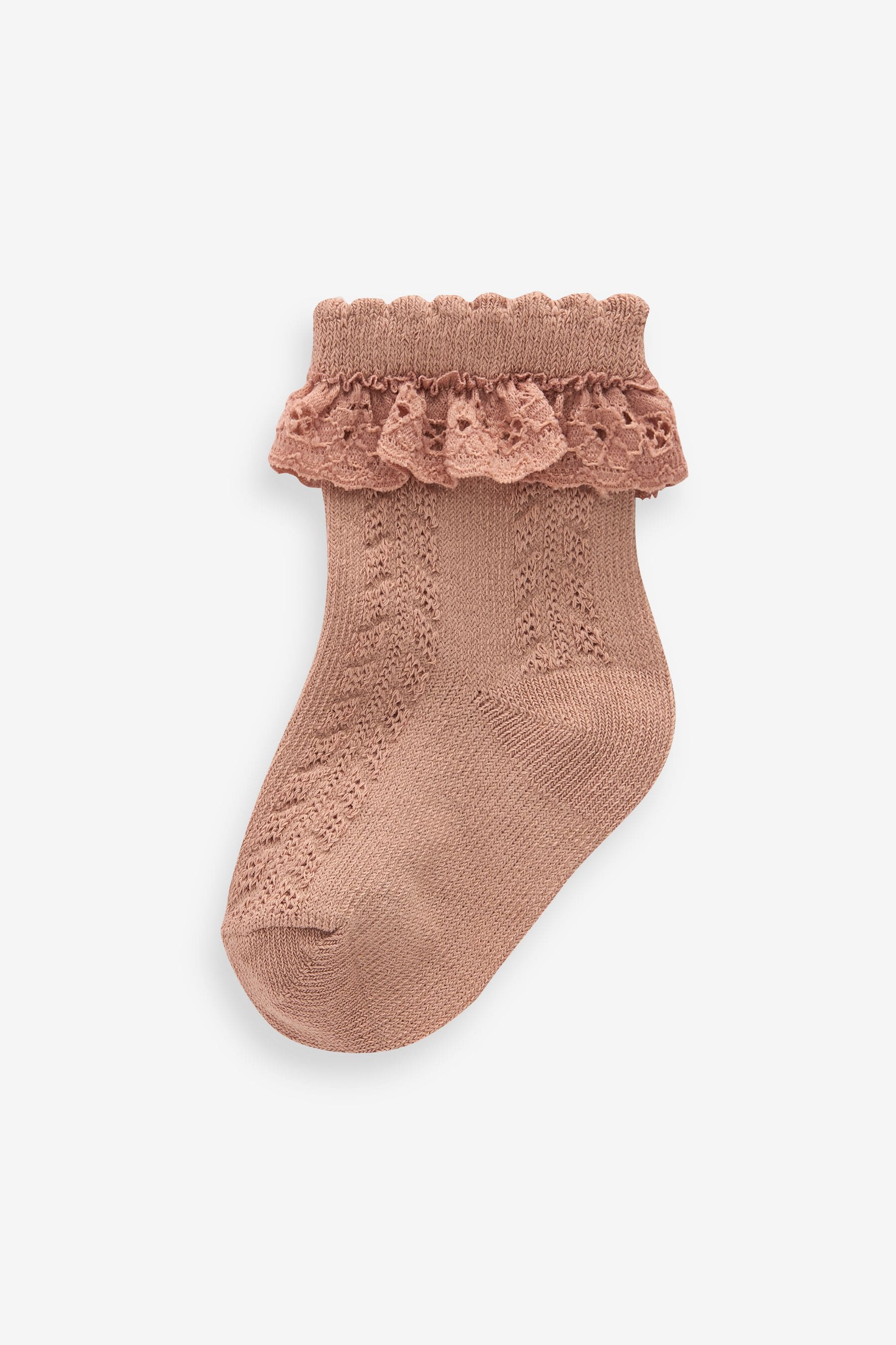 Neutral Lace Baby Socks 7 Pack (0mths-2yrs)