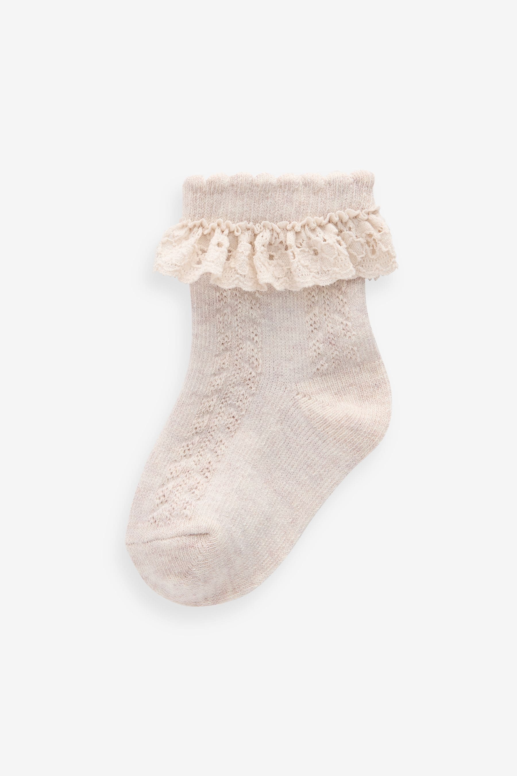 Neutral Lace Baby Socks 7 Pack (0mths-2yrs)