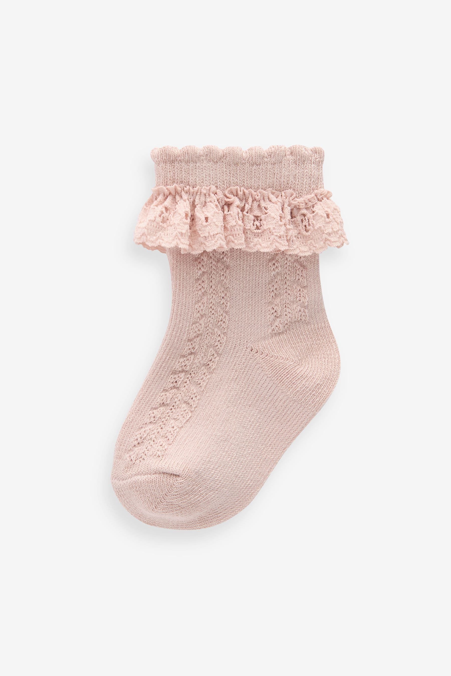 Neutral Lace Baby Socks 7 Pack (0mths-2yrs)