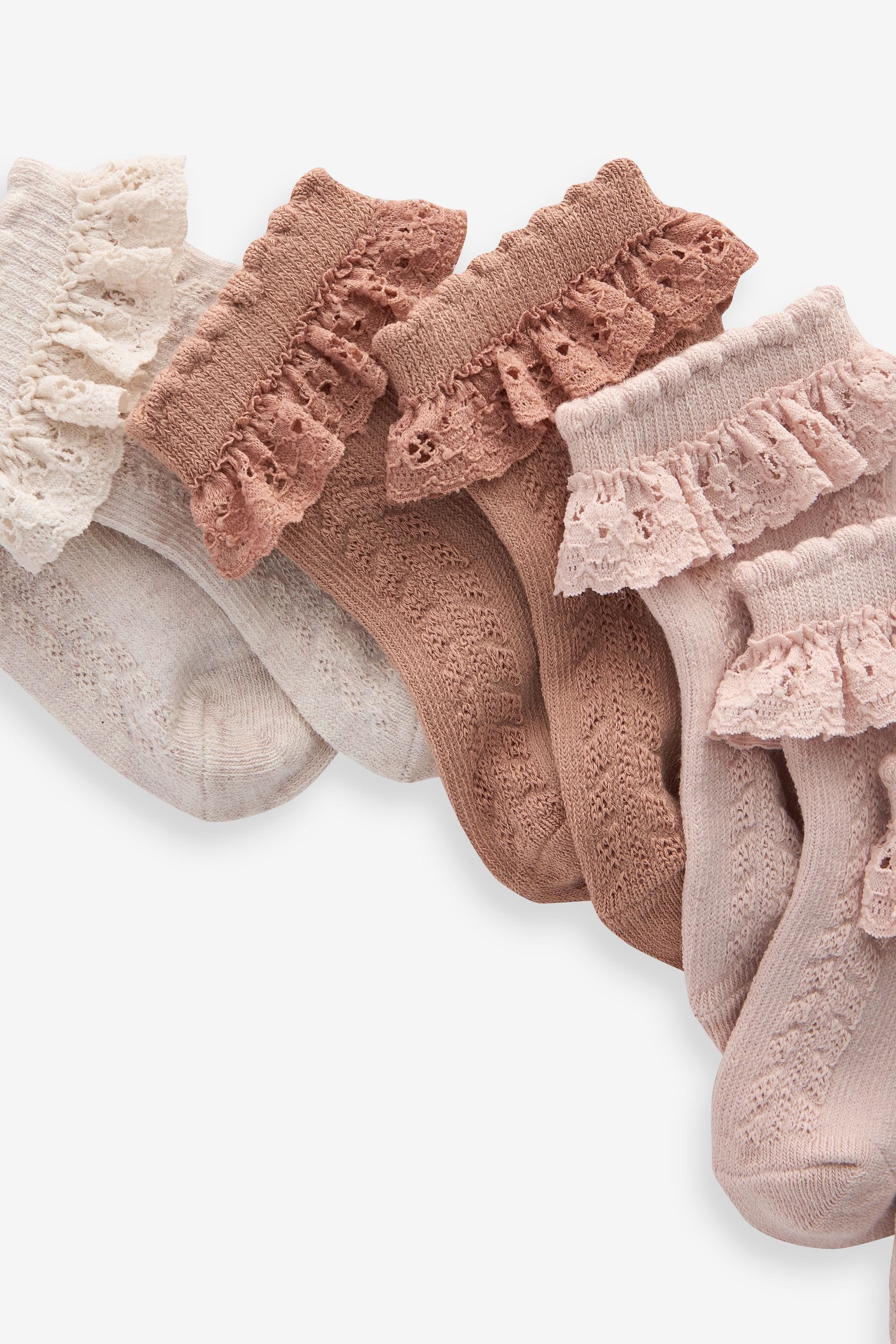 Neutral Lace Baby Socks 7 Pack (0mths-2yrs)