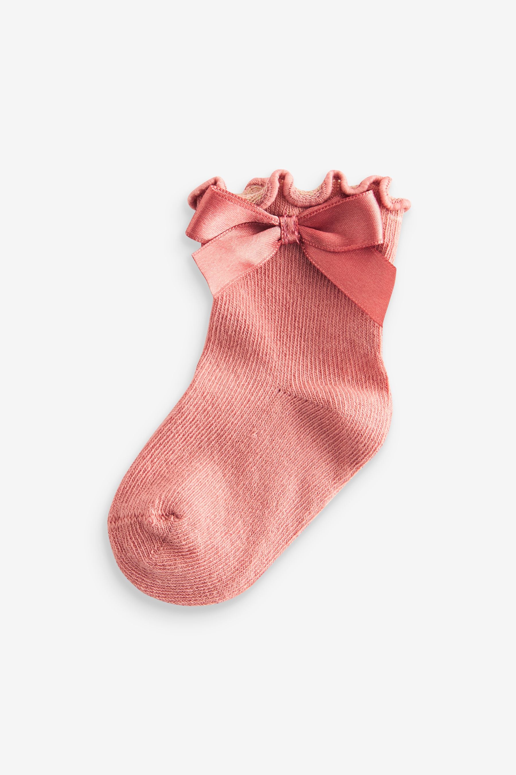 Pink Bow Baby Socks 5 Pack (0mths-2yrs)