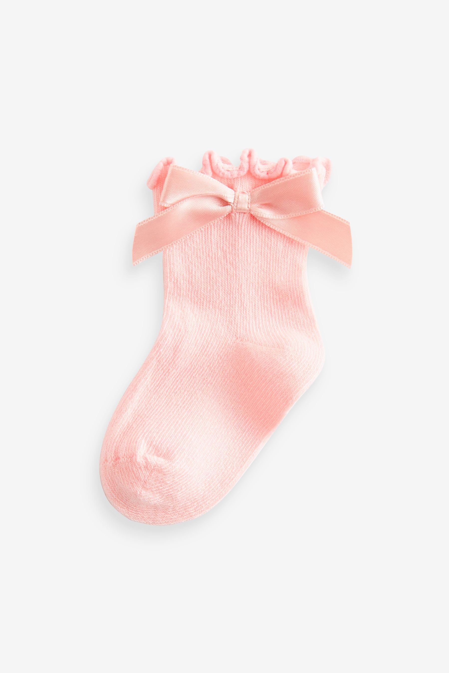 Pink Bow Baby Socks 5 Pack (0mths-2yrs)