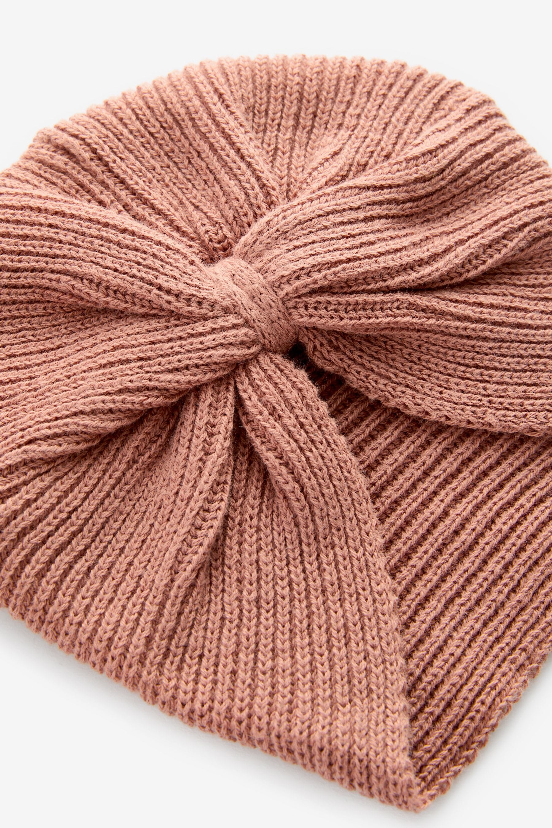 Pink Baby Knitted Turban 100% Cotton Hat (0mths-3yrs)