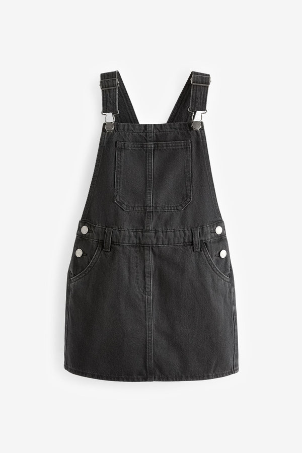 Black 100% Cotton Denim Pinafore Dress (3-16yrs)