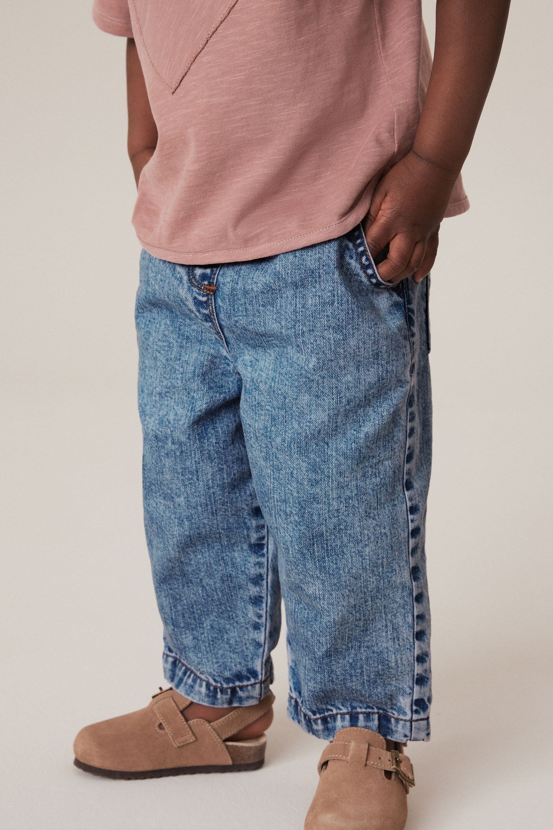 Denim 100% Cotton Wide Leg Jeans (3mths-7yrs)