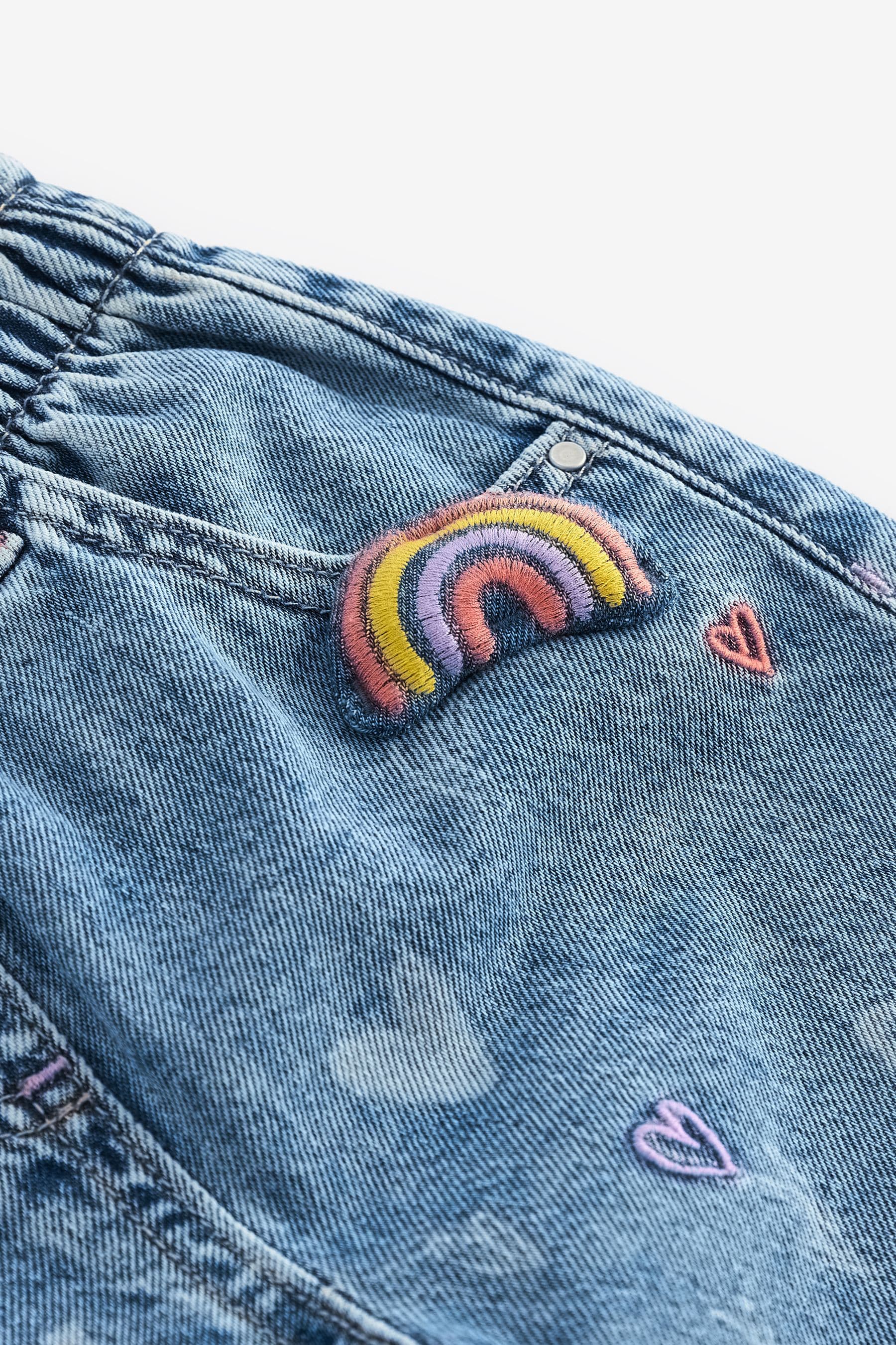 Denim Heart & Rainbow Print Jeans (3mths-7yrs)