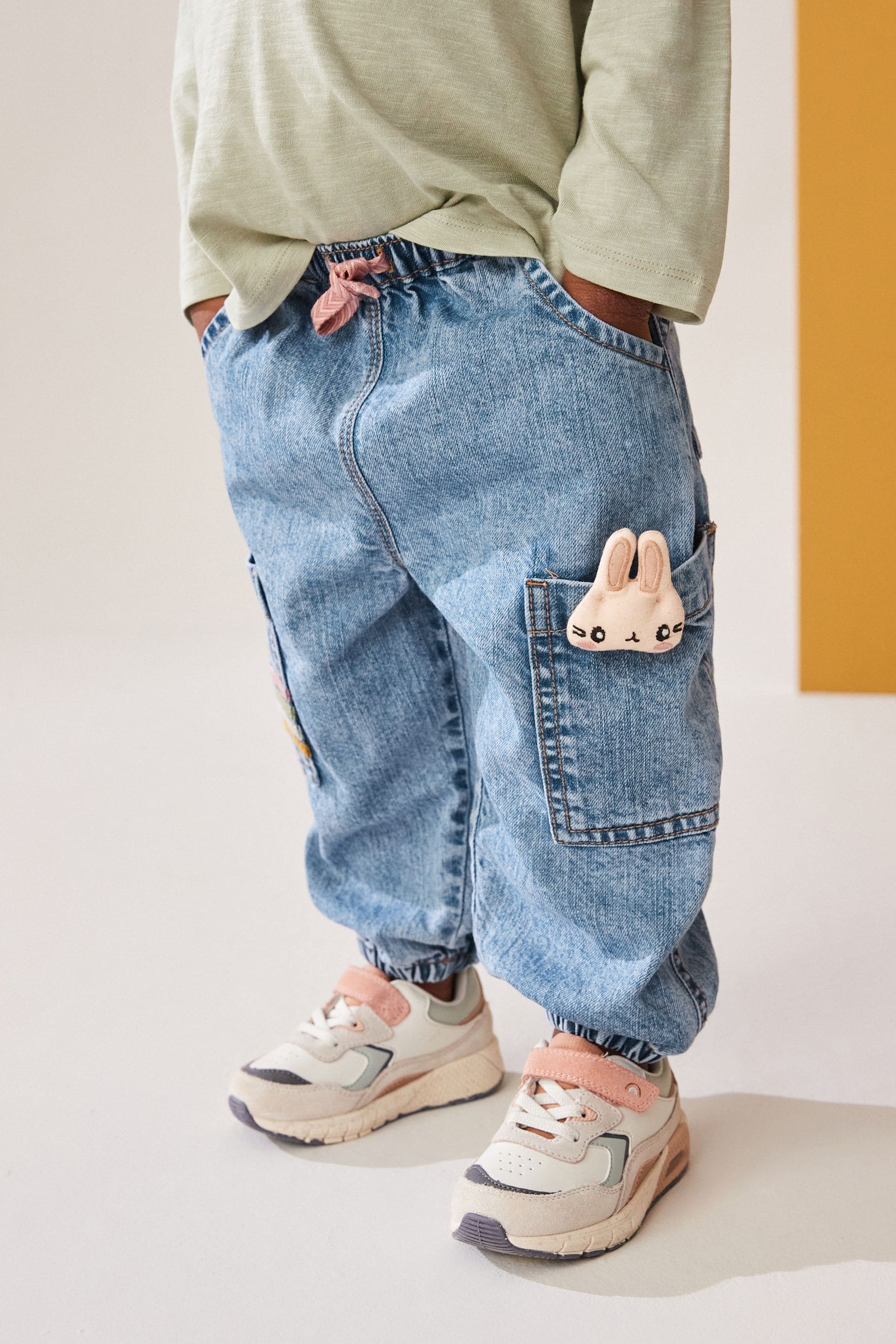 Denim Character Denim 100% Cotton Cargo Trousers (3mths-7yrs)