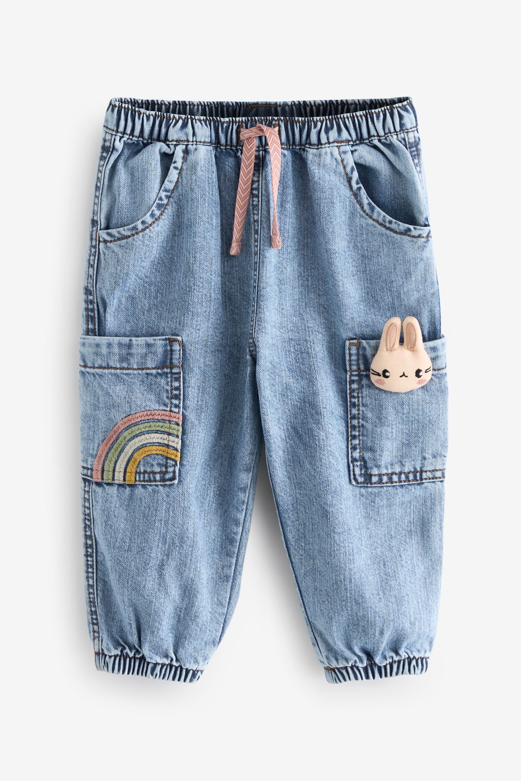 Denim Character Denim 100% Cotton Cargo Trousers (3mths-7yrs)