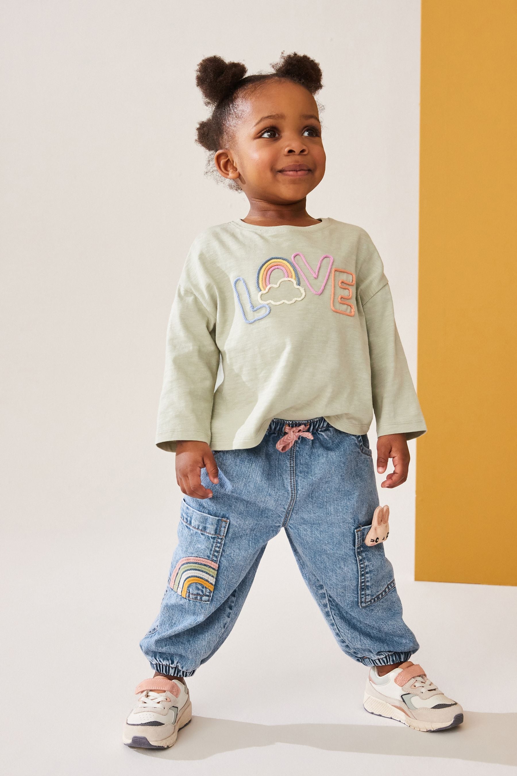 Denim Character Denim 100% Cotton Cargo Trousers (3mths-7yrs)