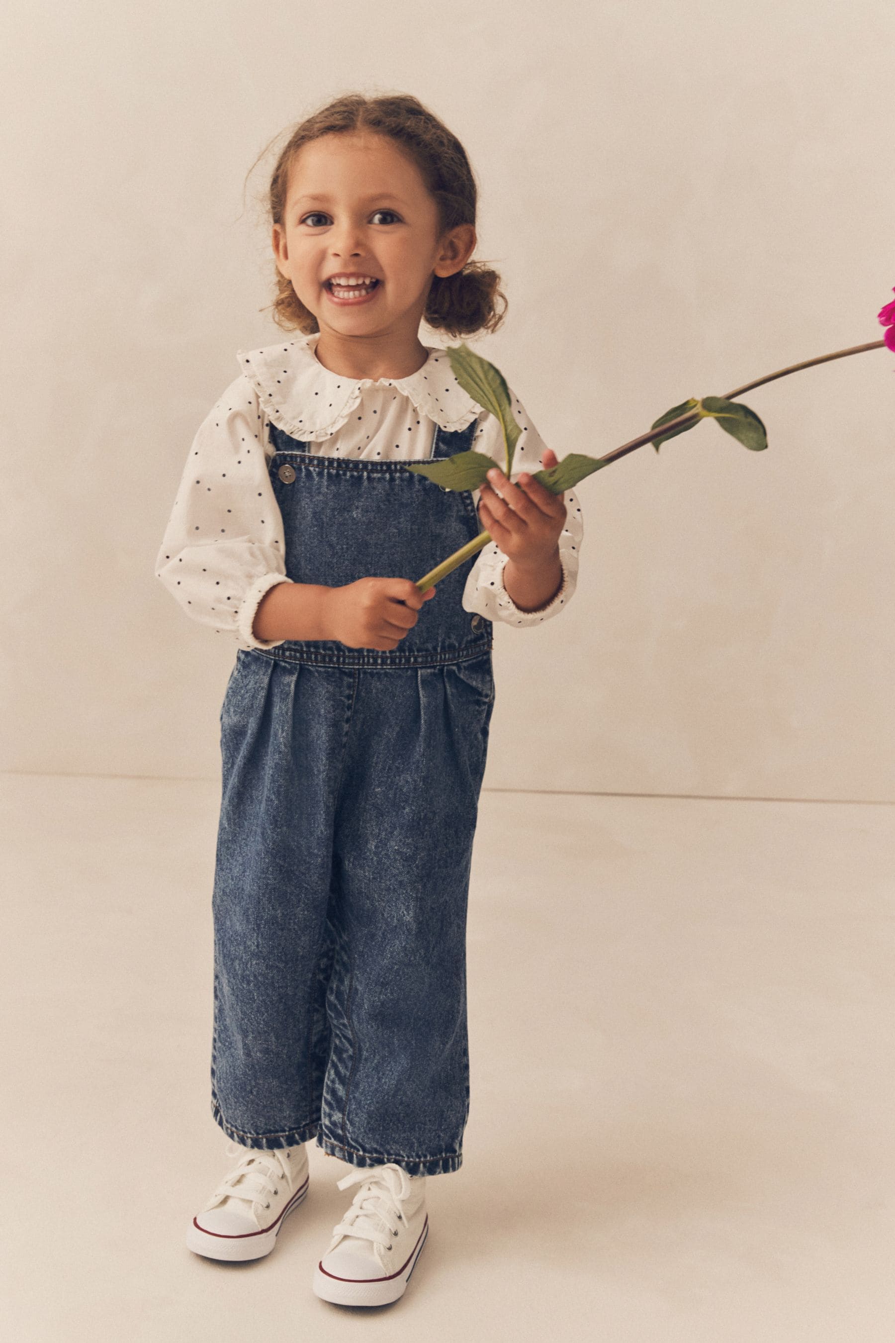 Denim Blouse And Dungarees Set (3mths-7yrs)