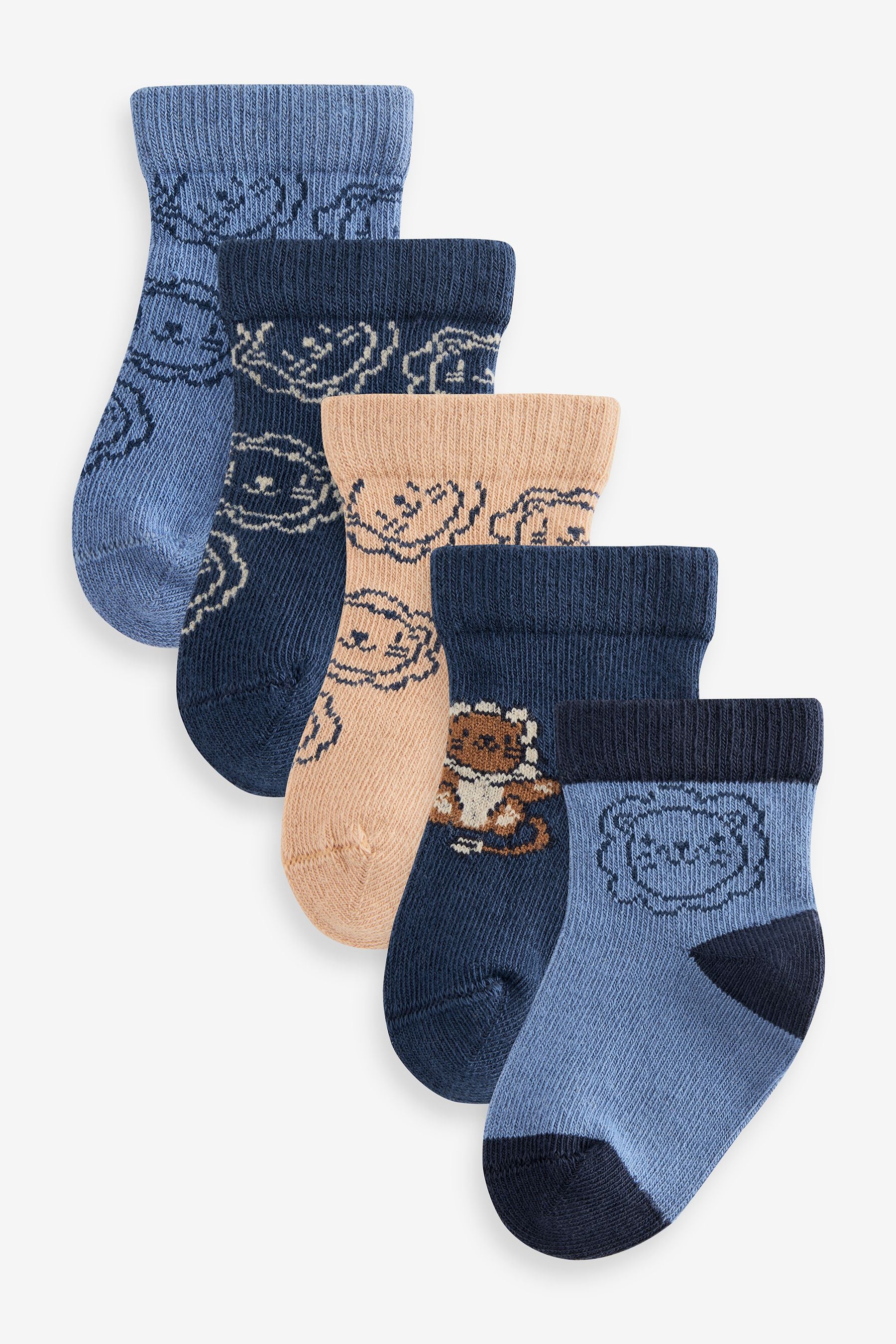 Navy Baby Socks 5 Pack (0mths-2yrs)