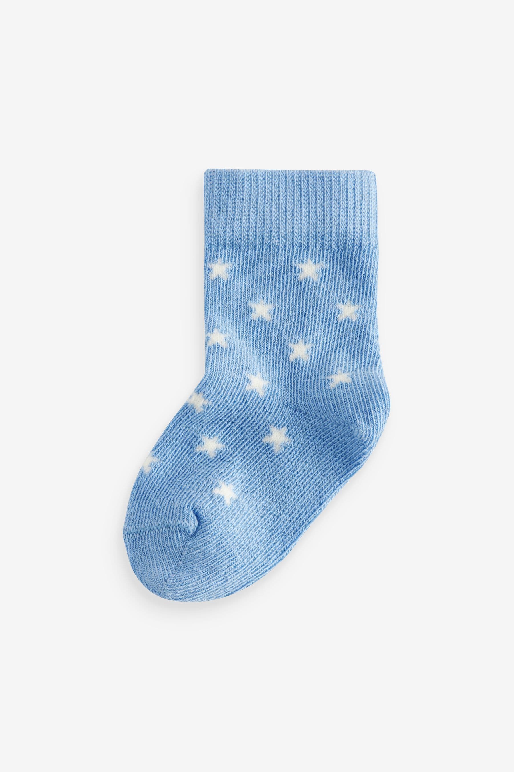 Blue/White 7 Pack Baby Socks (0mths-2yrs)