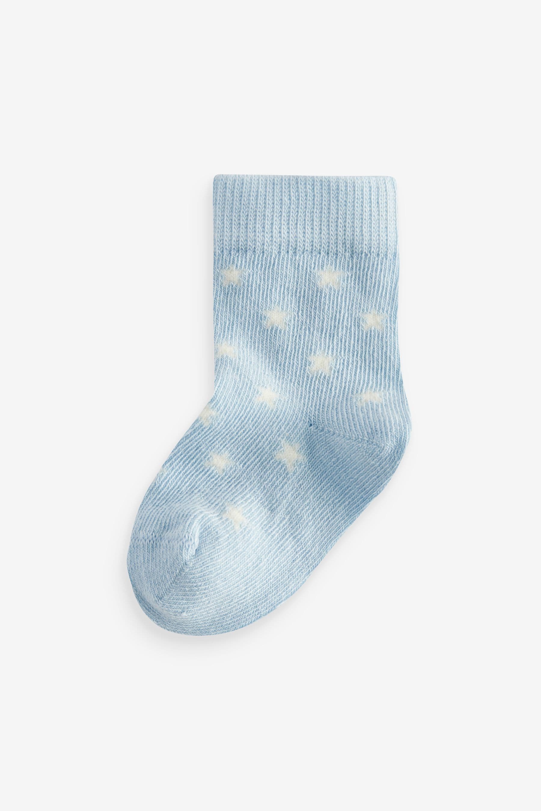 Blue/White 7 Pack Baby Socks (0mths-2yrs)