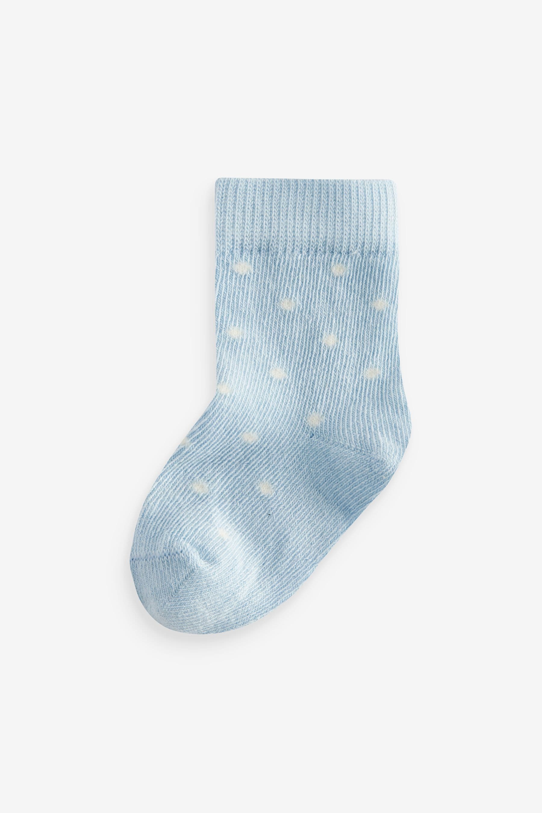 Blue/White 7 Pack Baby Socks (0mths-2yrs)