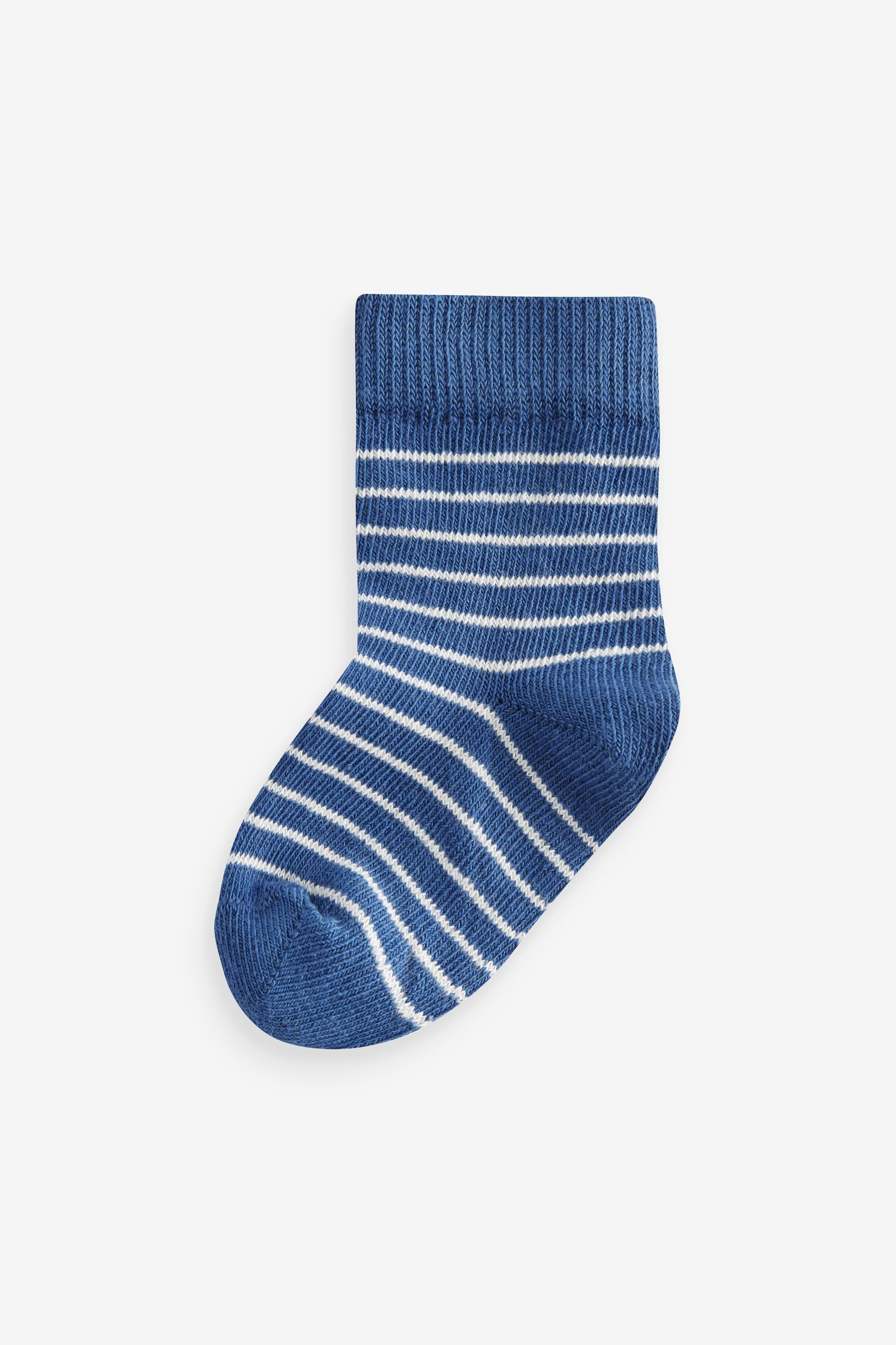 Blue/White 7 Pack Baby Socks (0mths-2yrs)