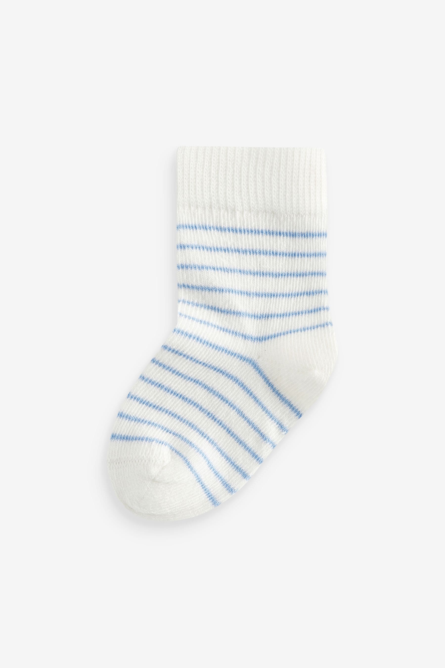 Blue/White 7 Pack Baby Socks (0mths-2yrs)