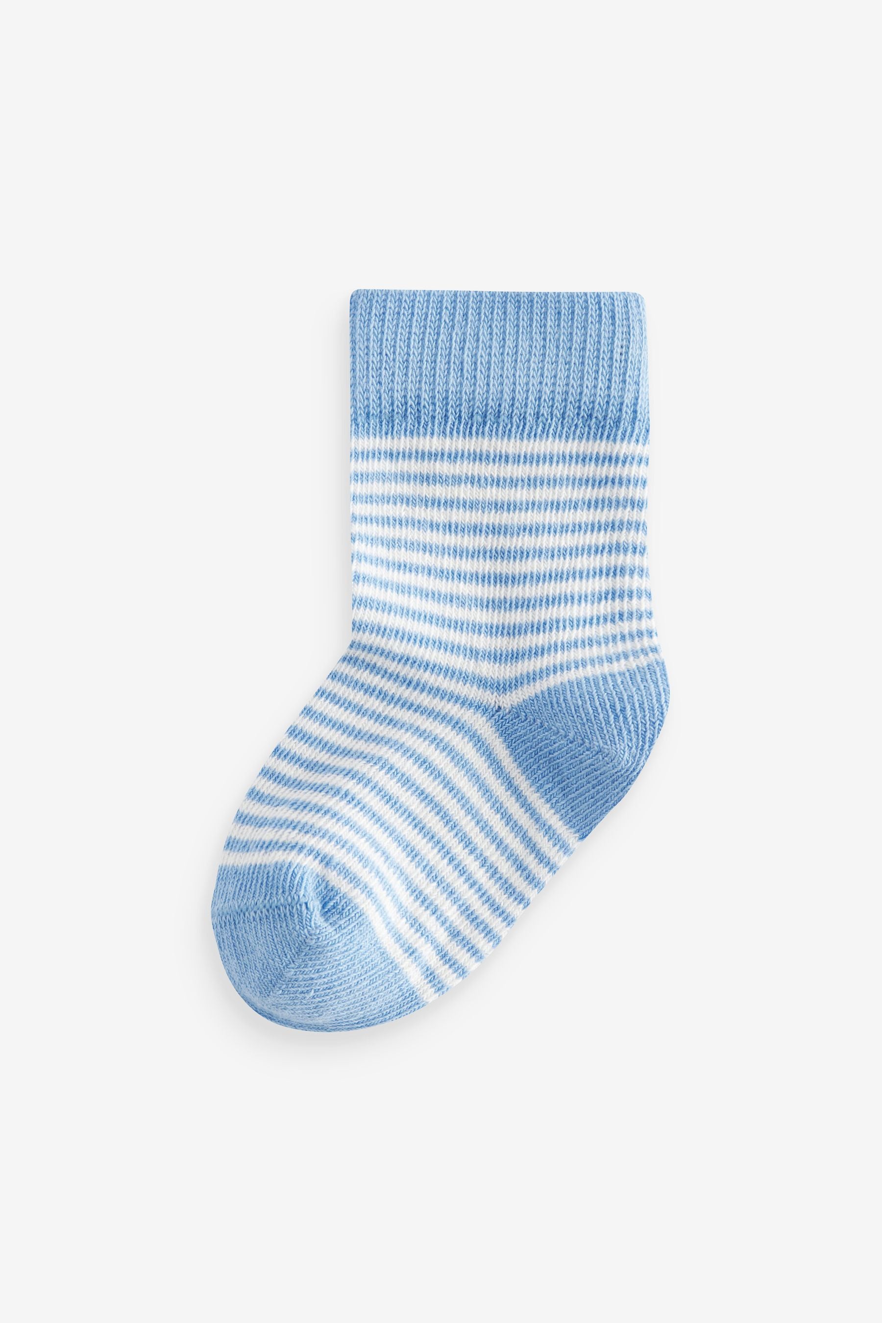 Blue/White 7 Pack Baby Socks (0mths-2yrs)