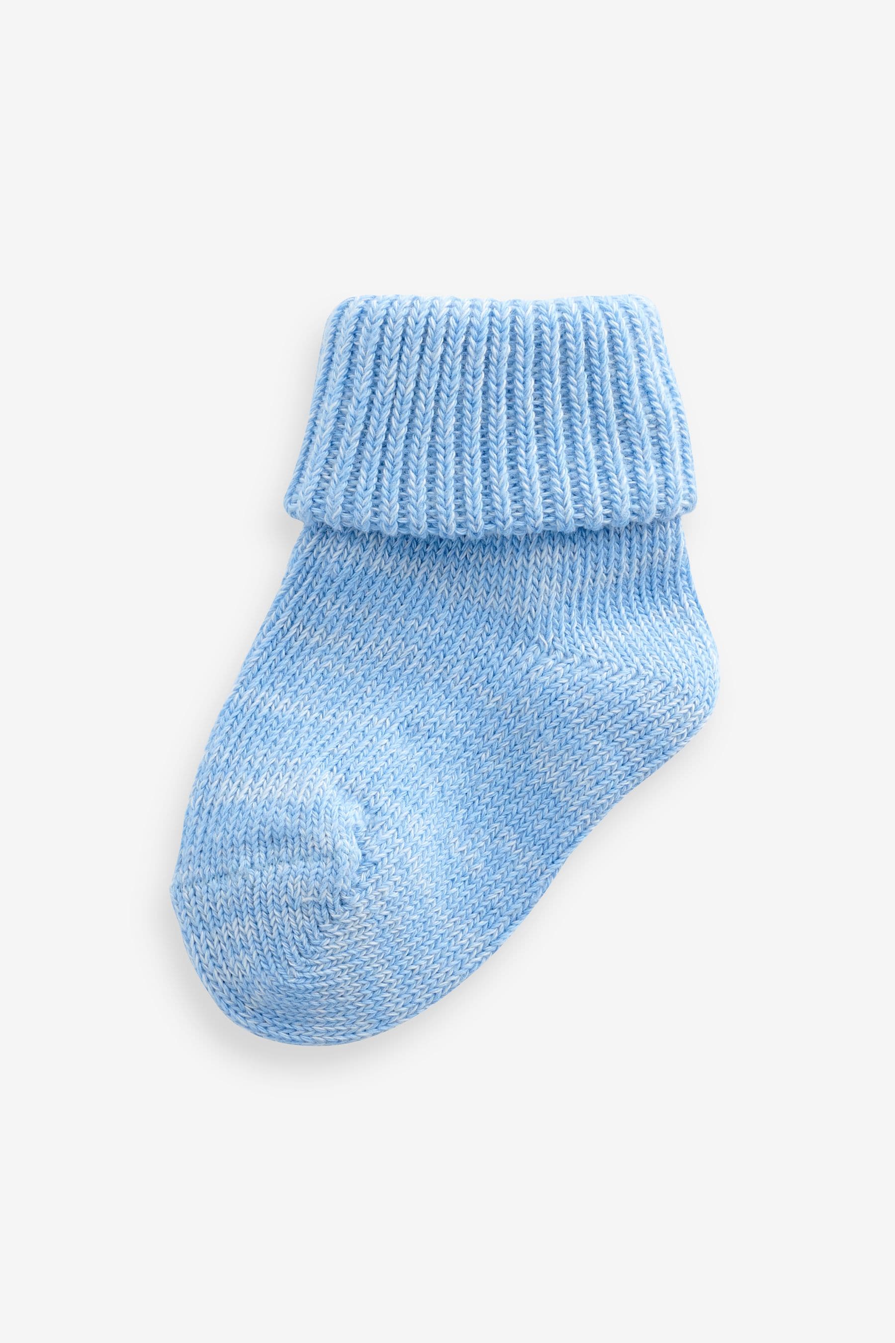 Blue/Grey Roll Top Baby Socks 4 Pack (0mths-2yrs)