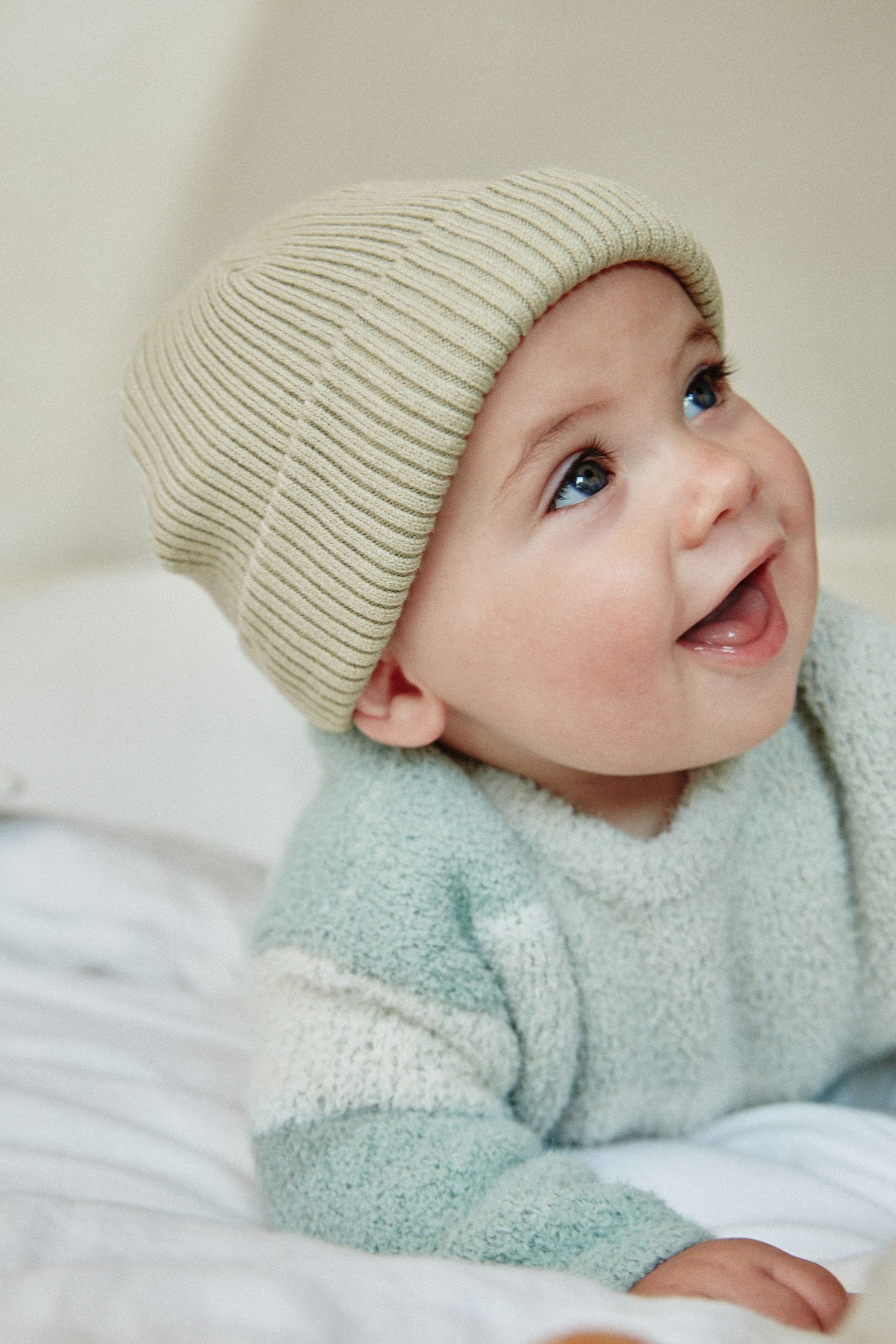 Rust Brown/Sage Green Baby Beanie Hats 2 Pack (0mths-2yrs)